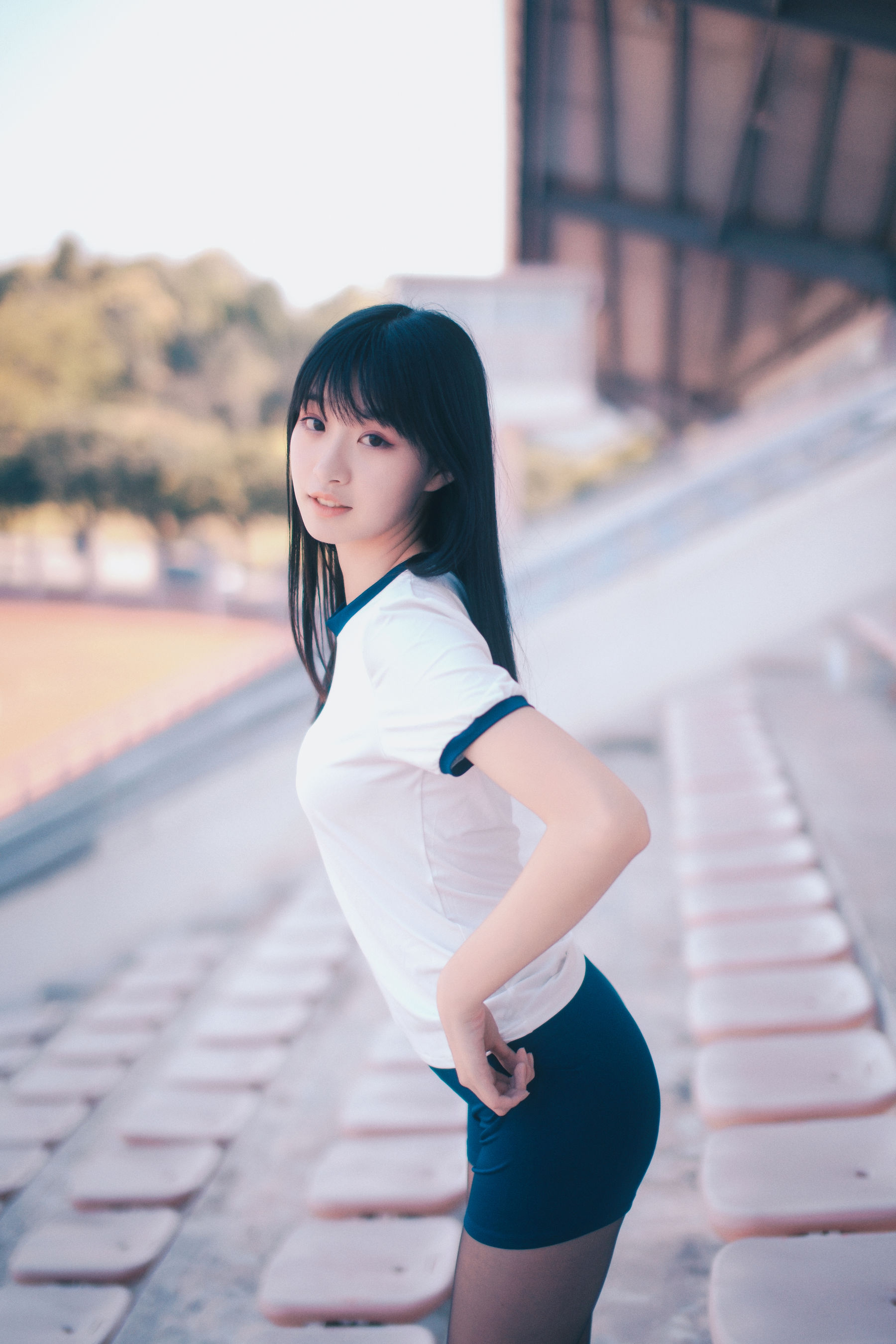 COS萌妹沧霁桔梗 – 黑丝体操服 Cosplay-第16张