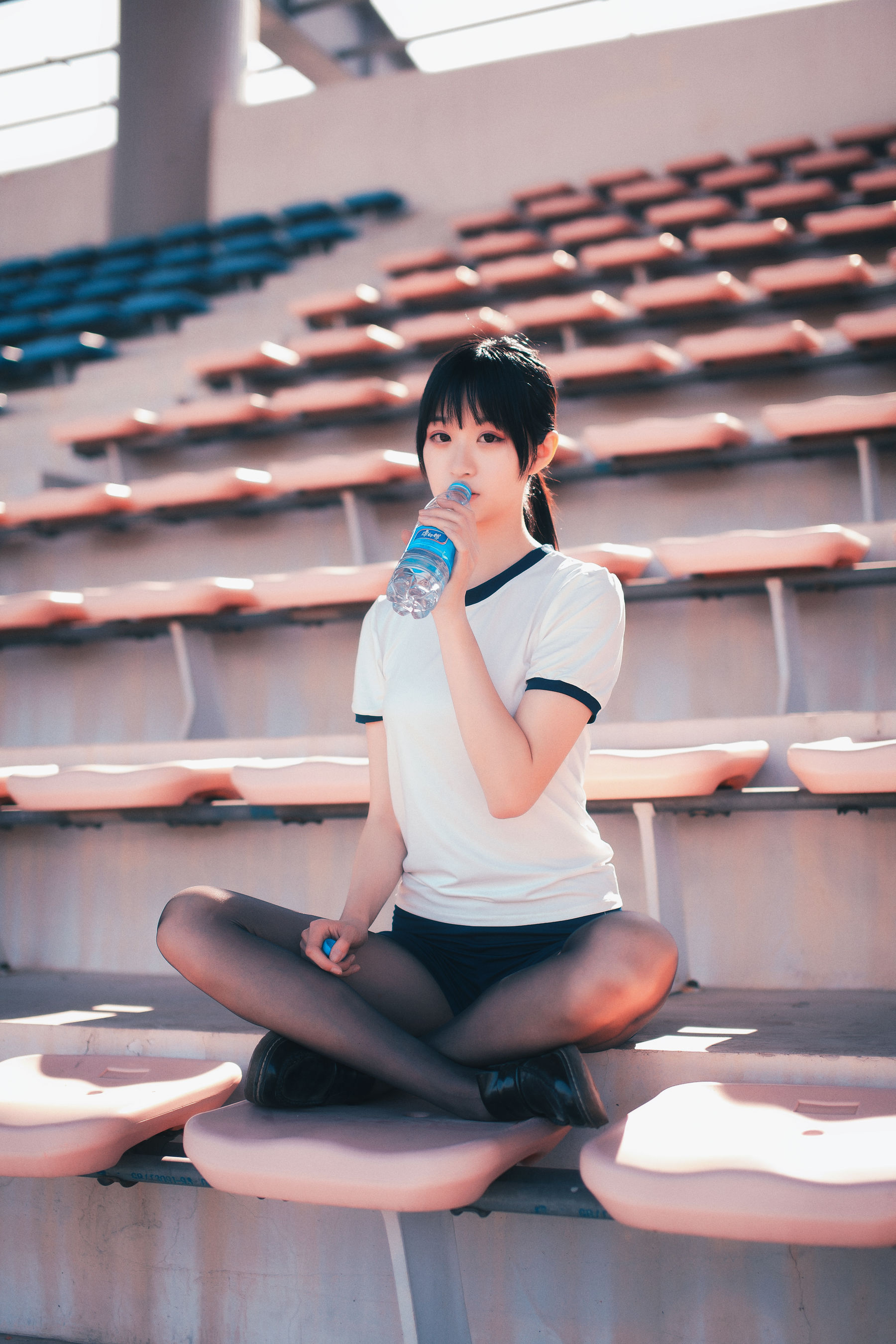 COS萌妹沧霁桔梗 – 黑丝体操服 Cosplay-第36张