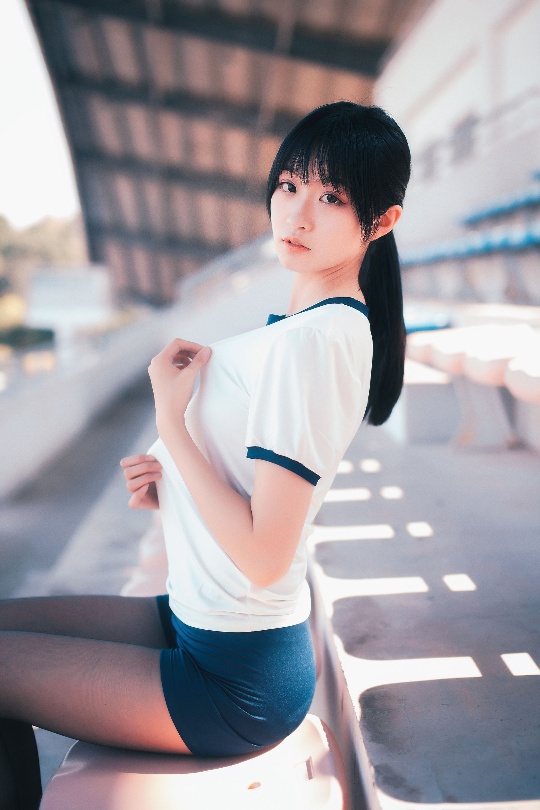 COS萌妹沧霁桔梗 – 黑丝体操服 Cosplay-第51张
