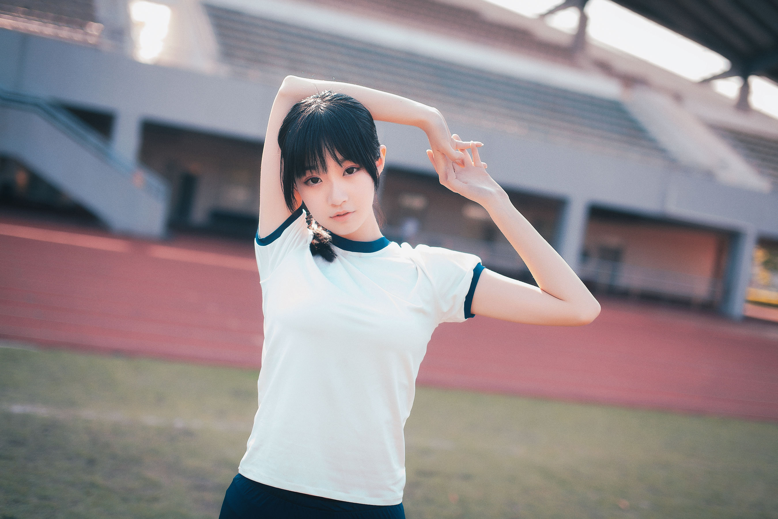 COS萌妹沧霁桔梗 – 黑丝体操服 Cosplay-第25张