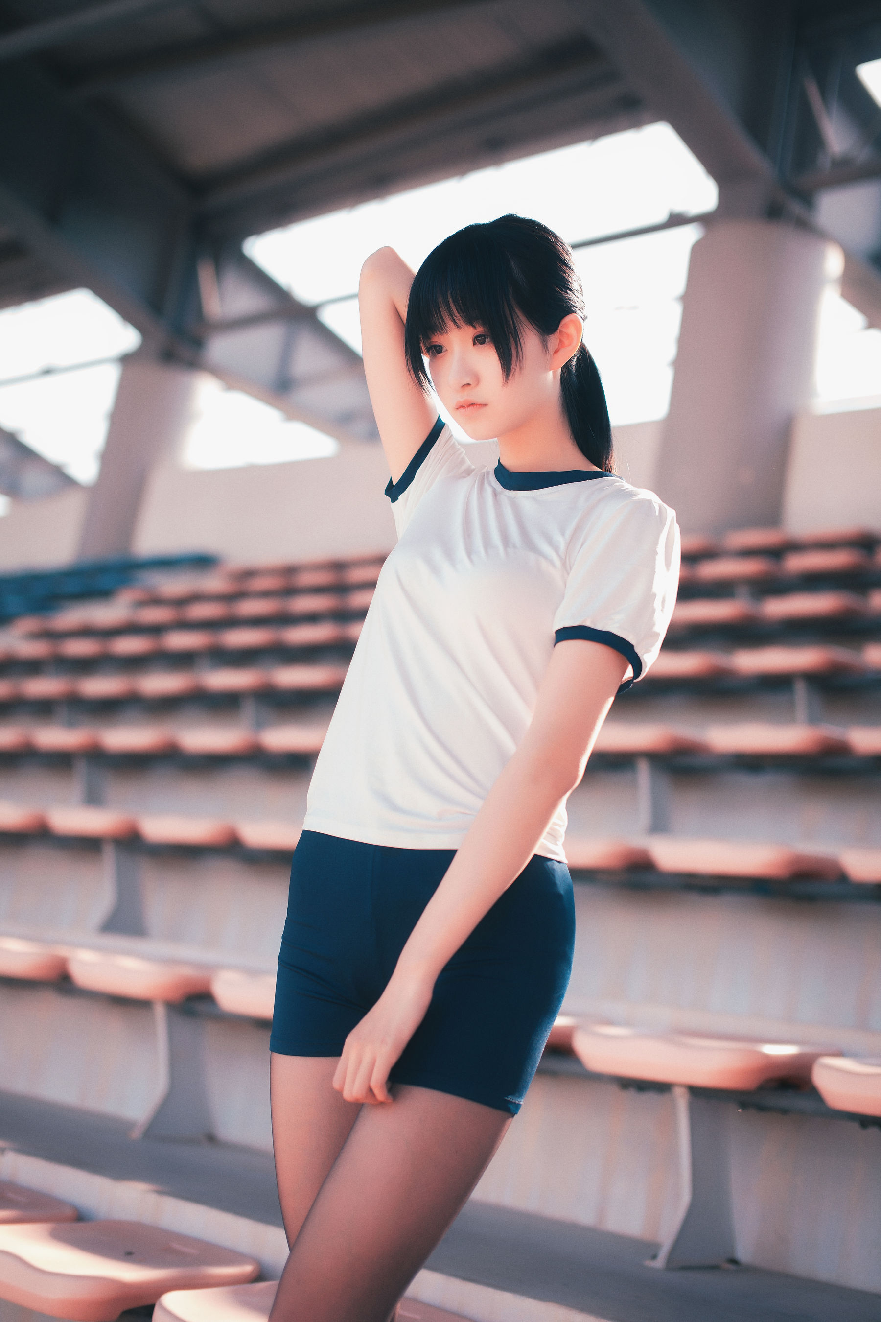 COS萌妹沧霁桔梗 – 黑丝体操服 Cosplay-第39张