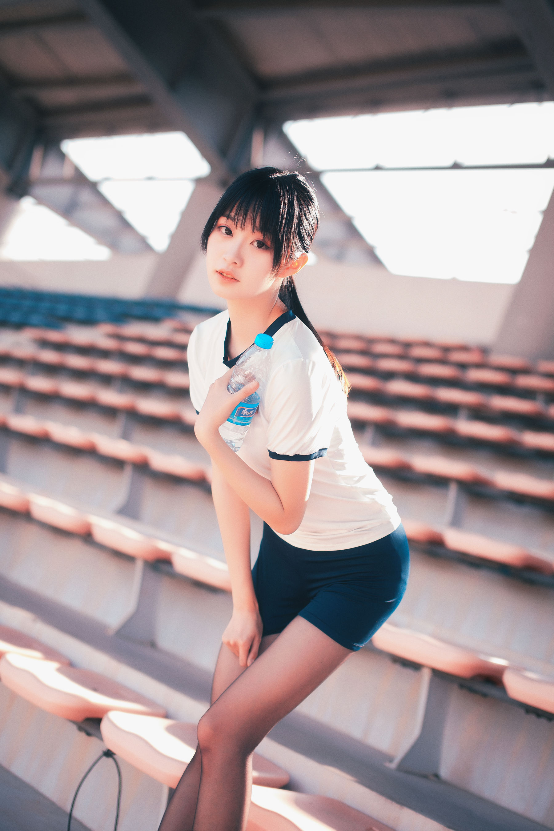 COS萌妹沧霁桔梗 – 黑丝体操服 Cosplay-第52张