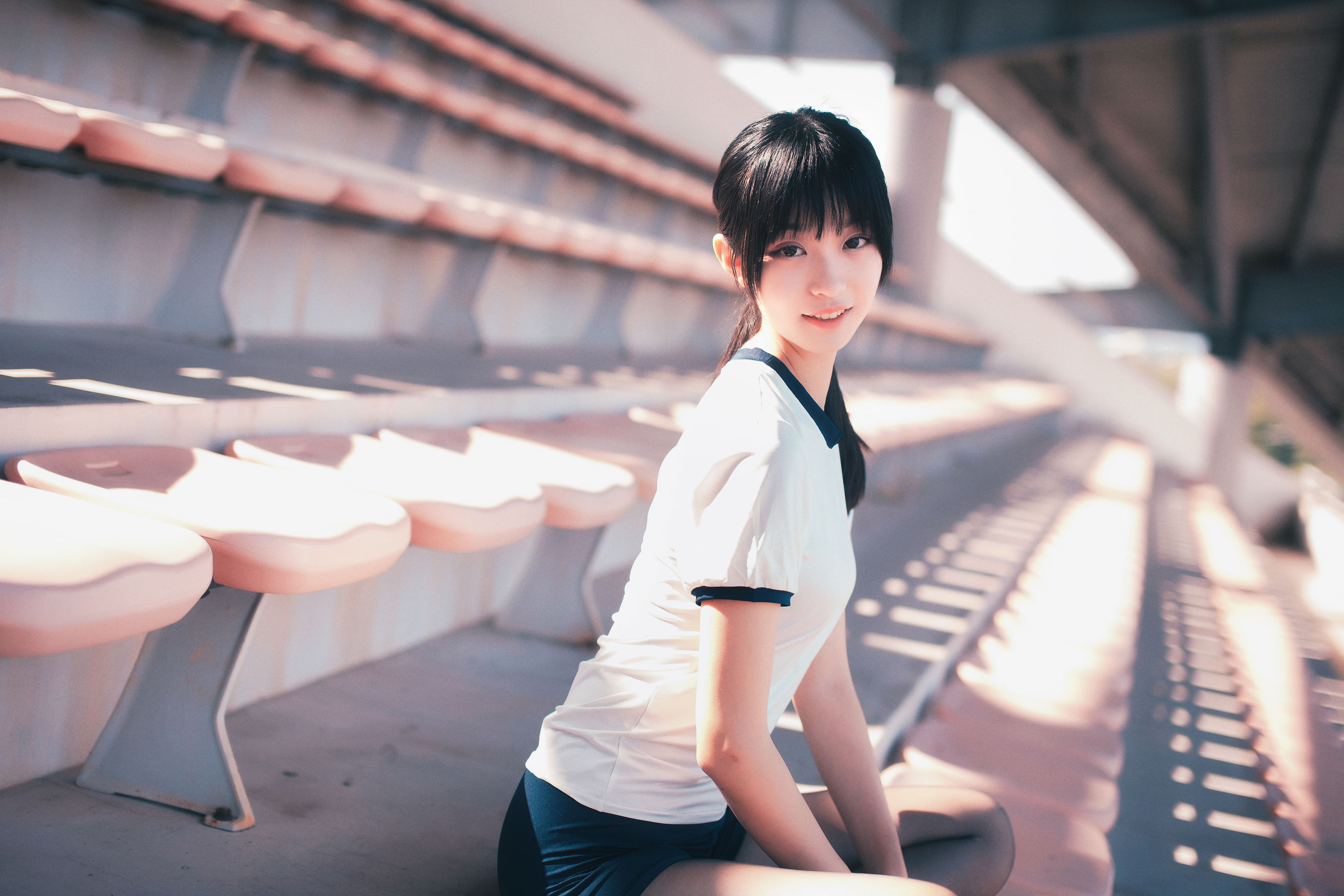 COS萌妹沧霁桔梗 – 黑丝体操服 Cosplay-第32张