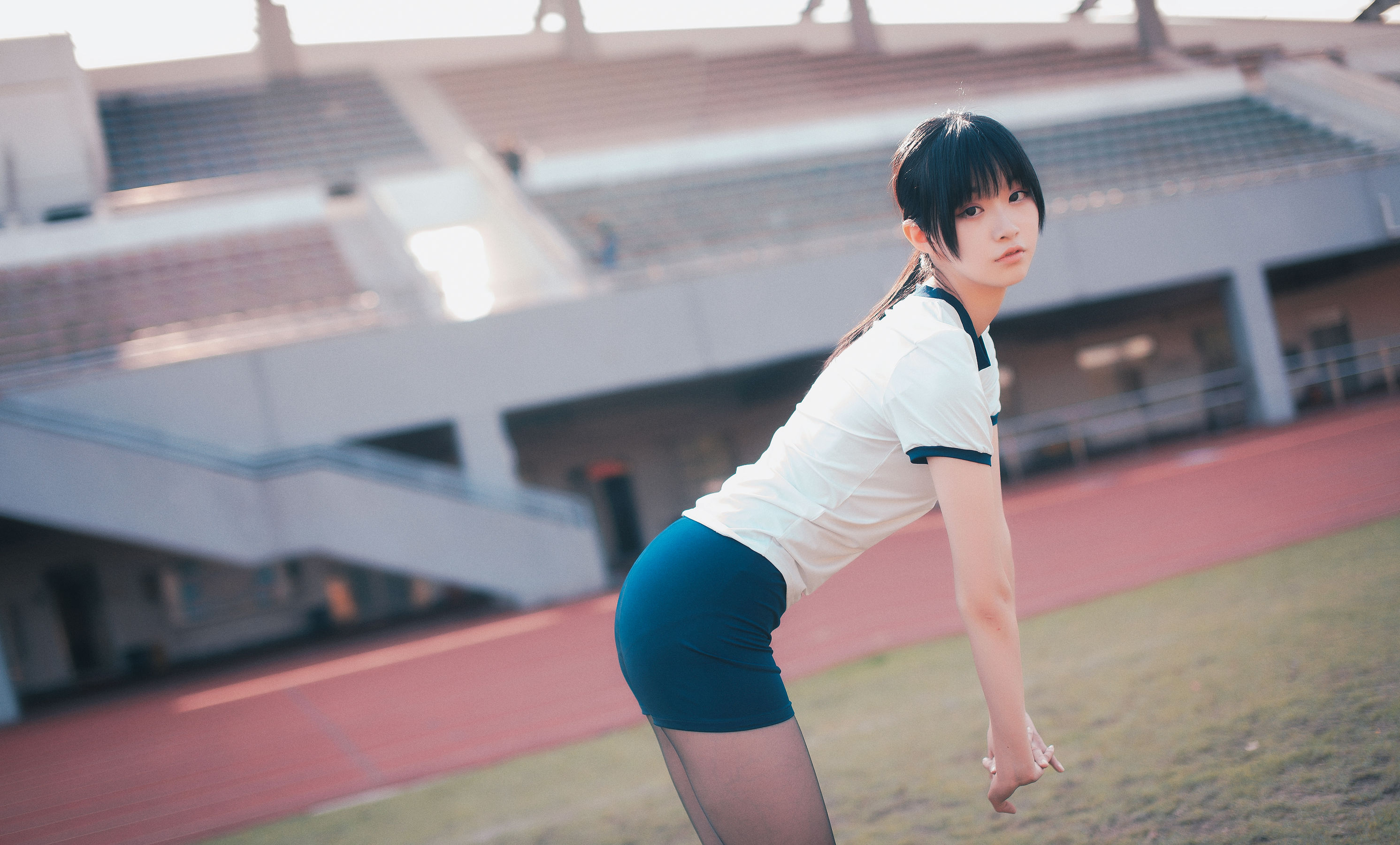 COS萌妹沧霁桔梗 – 黑丝体操服 Cosplay-第24张