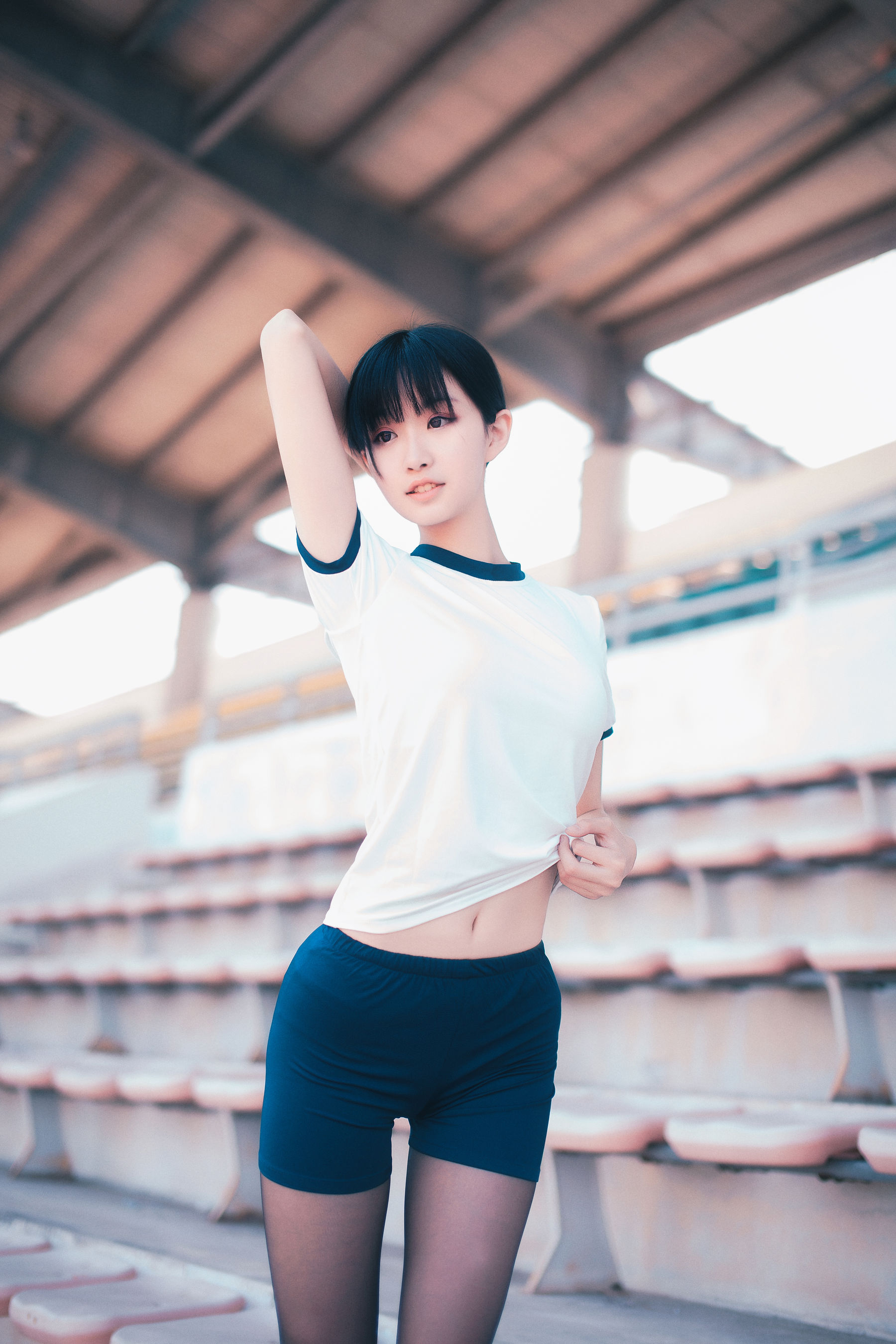 COS萌妹沧霁桔梗 – 黑丝体操服 Cosplay-第18张