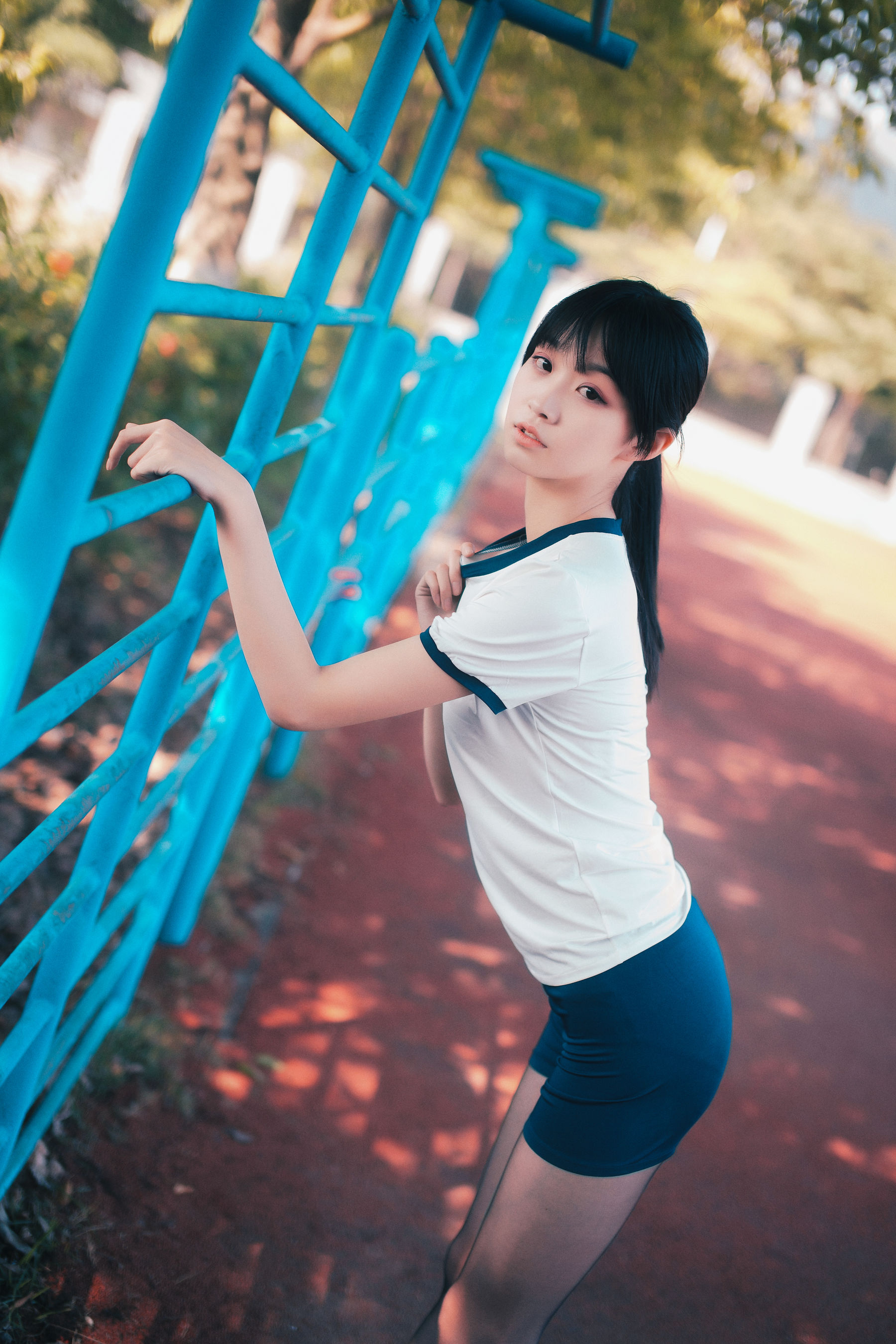 COS萌妹沧霁桔梗 – 黑丝体操服 Cosplay-第28张