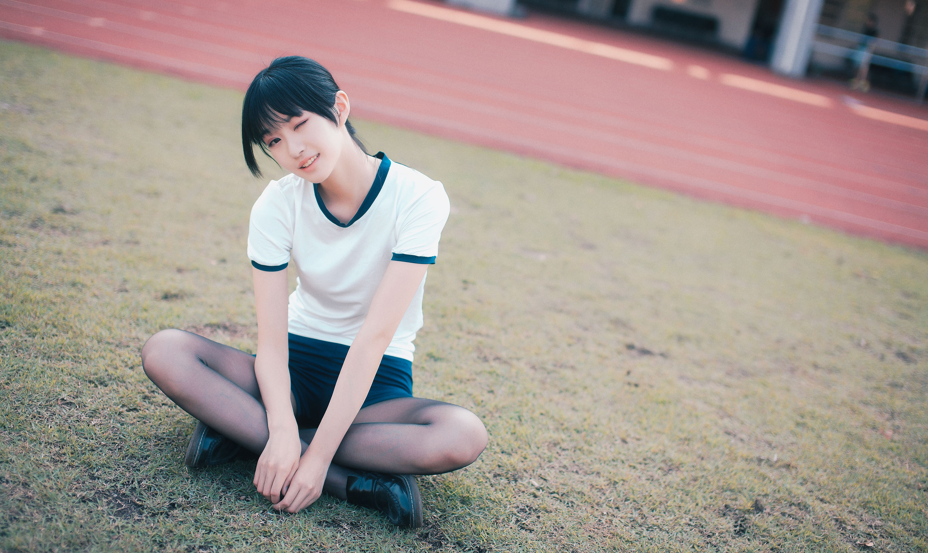 COS萌妹沧霁桔梗 – 黑丝体操服 Cosplay-第19张