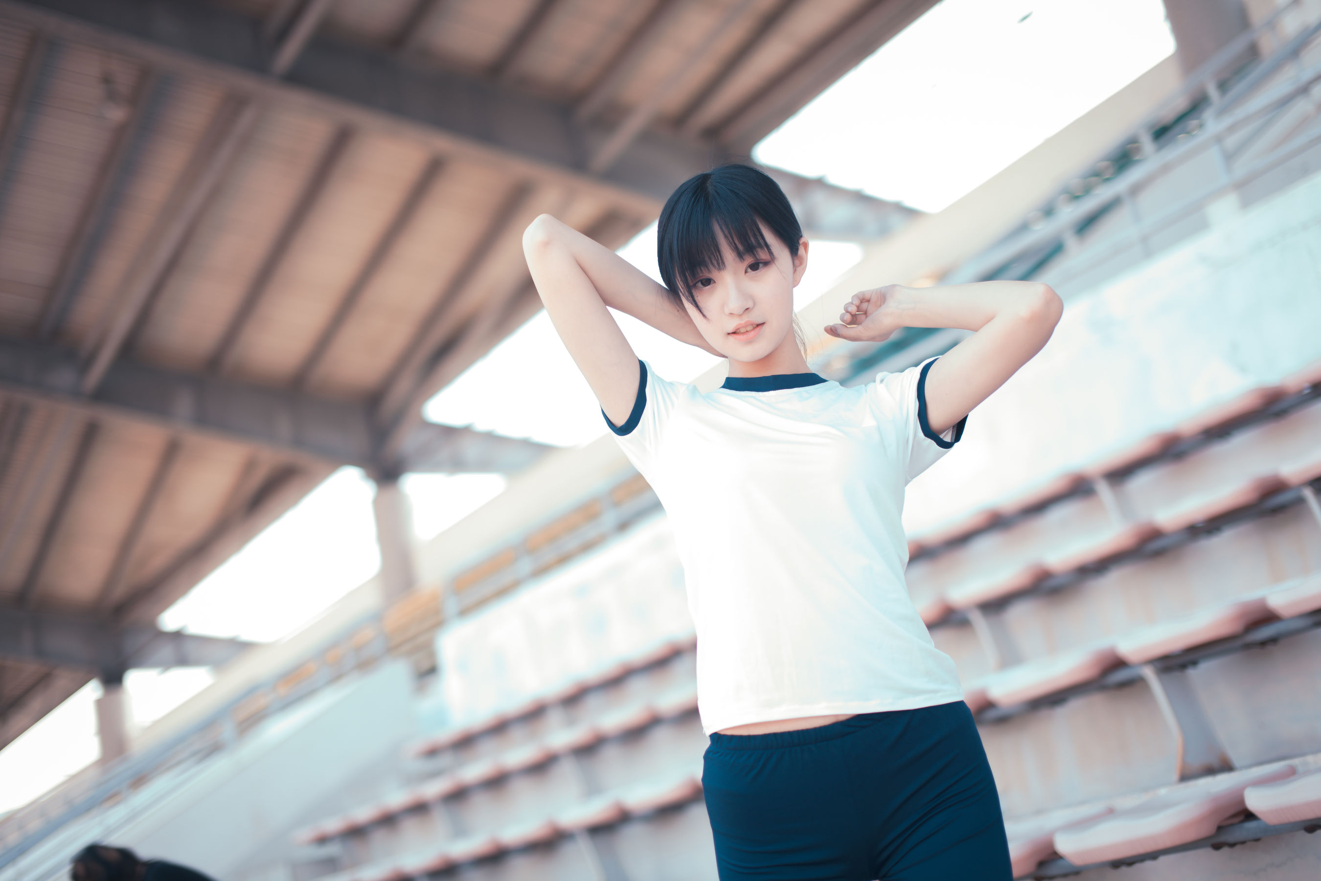 COS萌妹沧霁桔梗 – 黑丝体操服 Cosplay-第21张