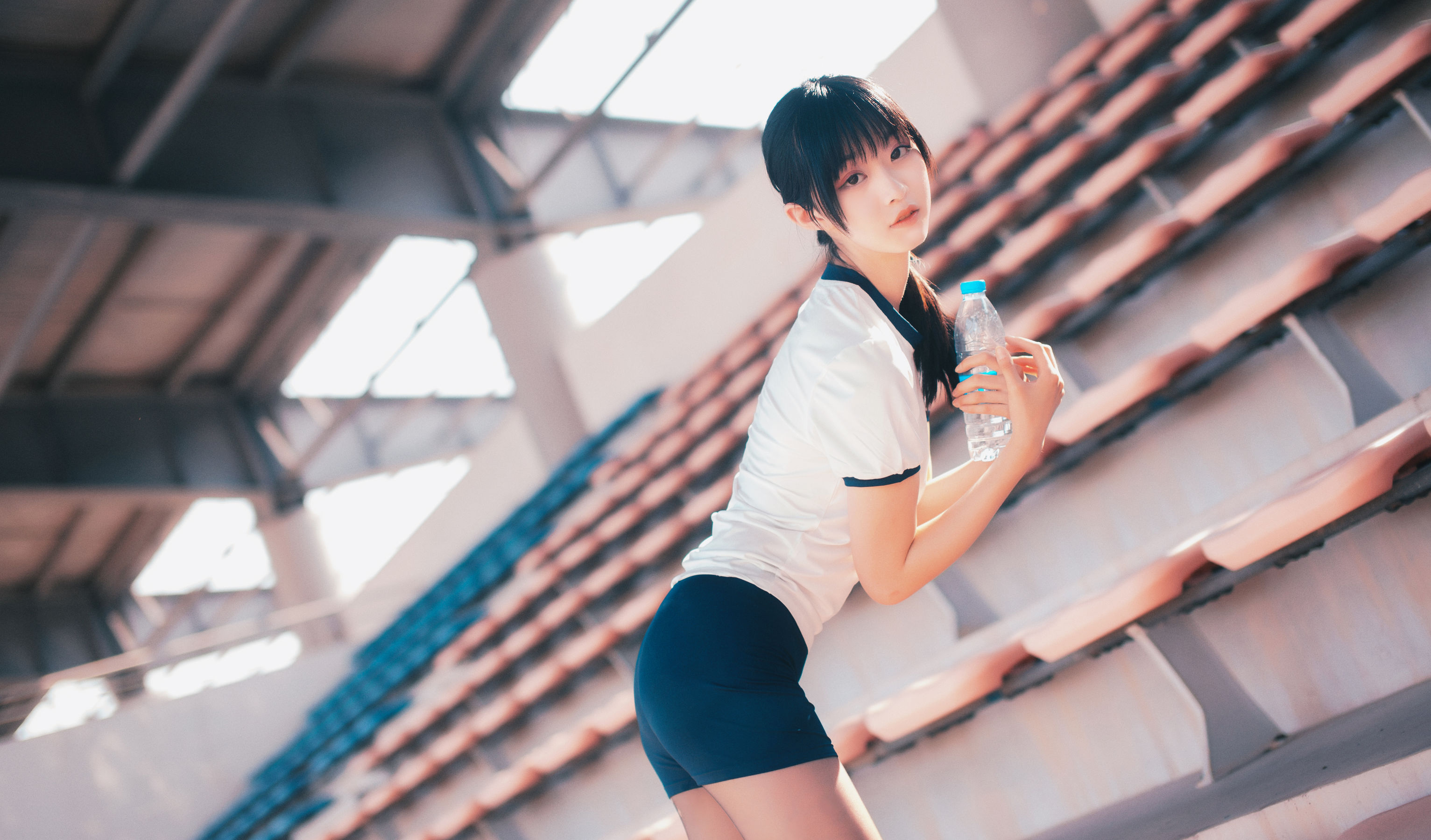 COS萌妹沧霁桔梗 – 黑丝体操服 Cosplay-第44张