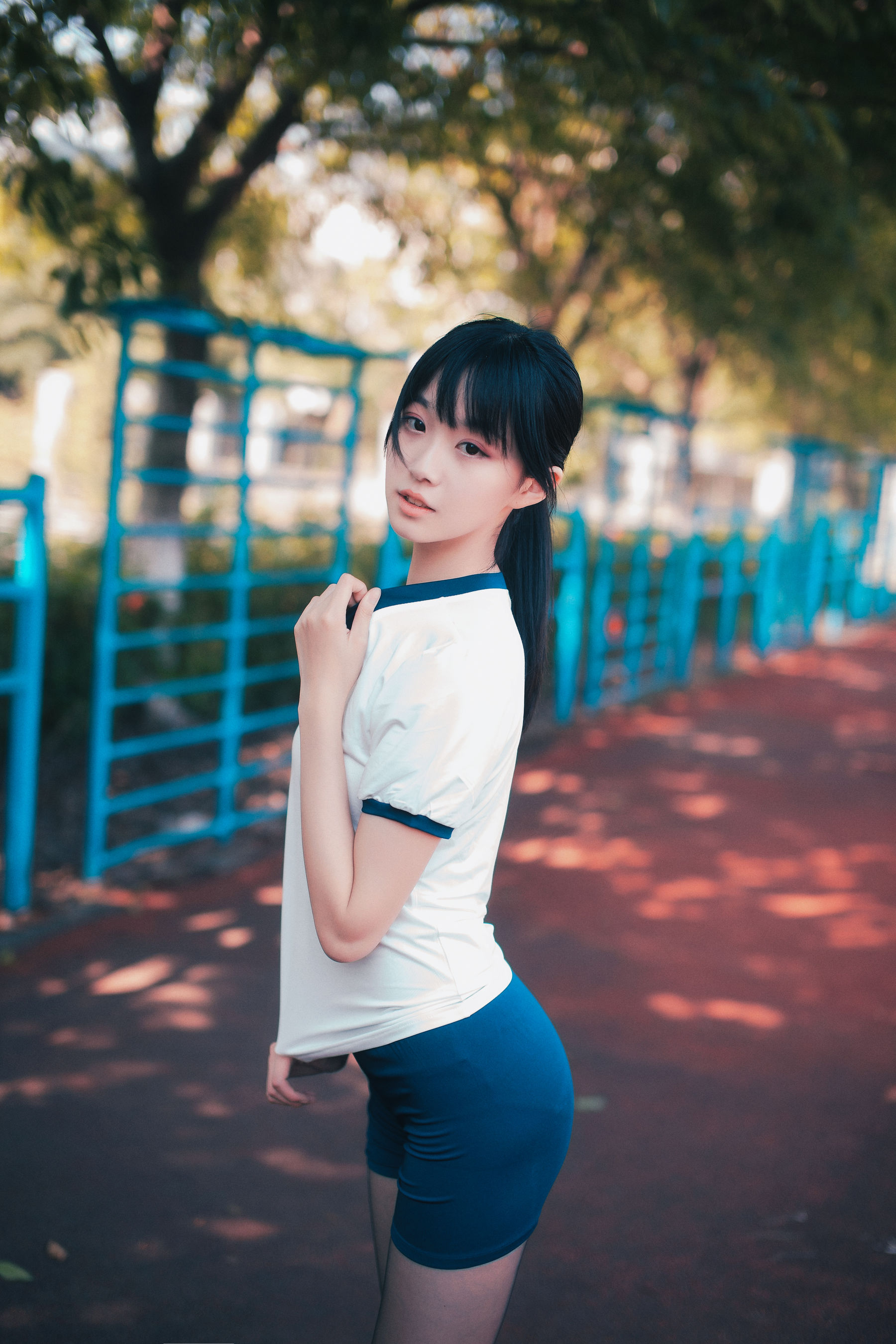 COS萌妹沧霁桔梗 – 黑丝体操服 Cosplay-第26张