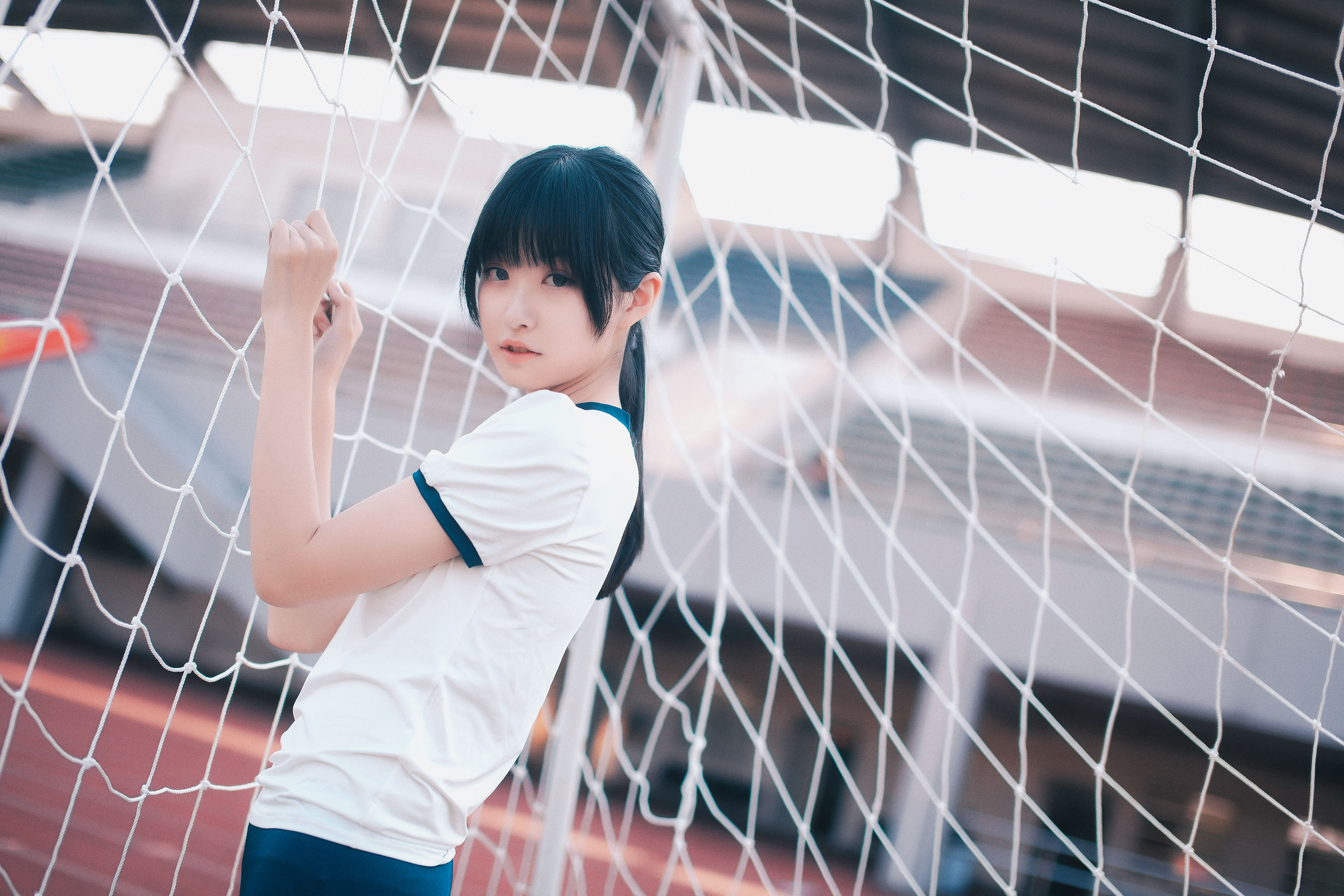 COS萌妹沧霁桔梗 – 黑丝体操服 Cosplay-第14张