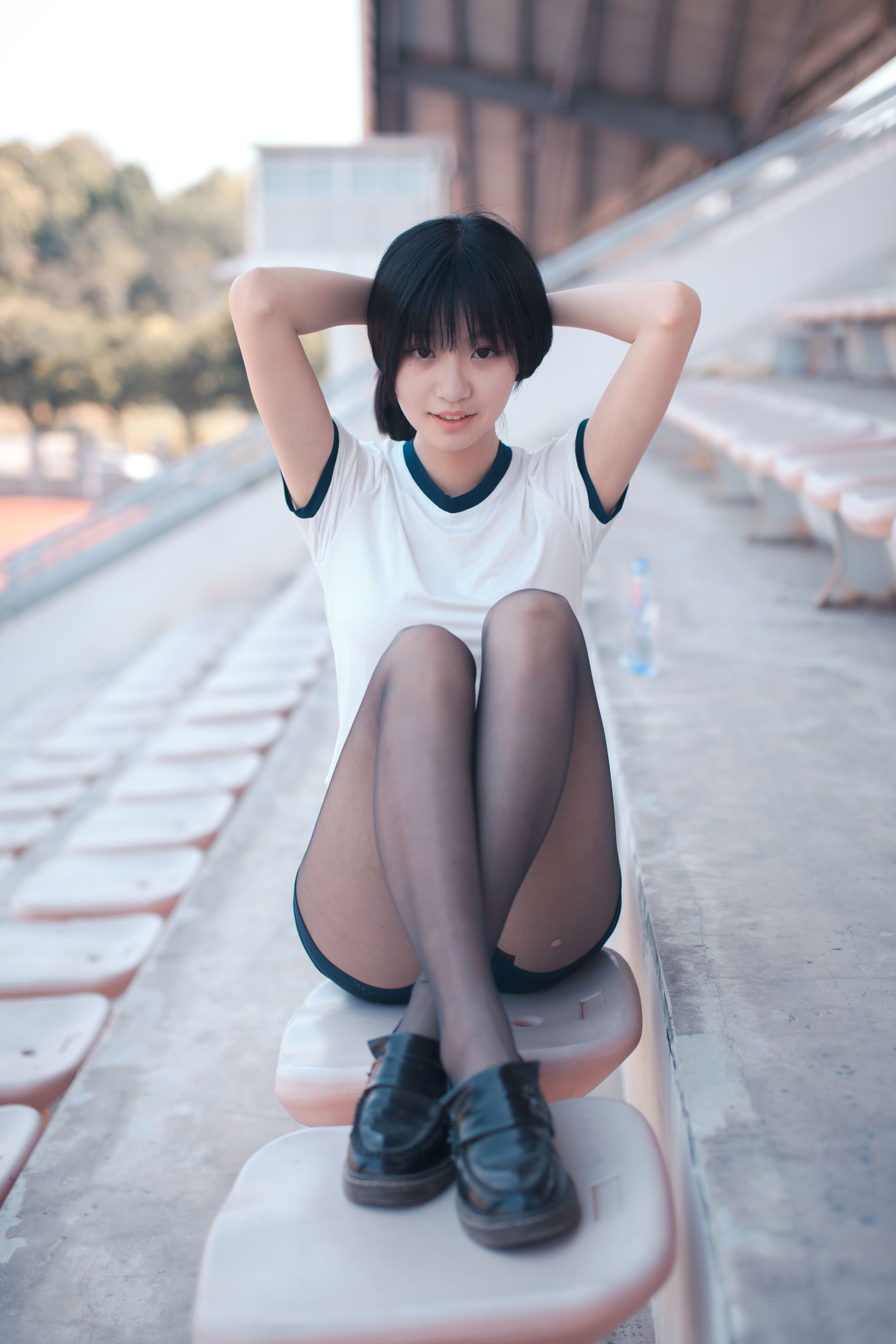COS萌妹沧霁桔梗 – 黑丝体操服 Cosplay-第49张
