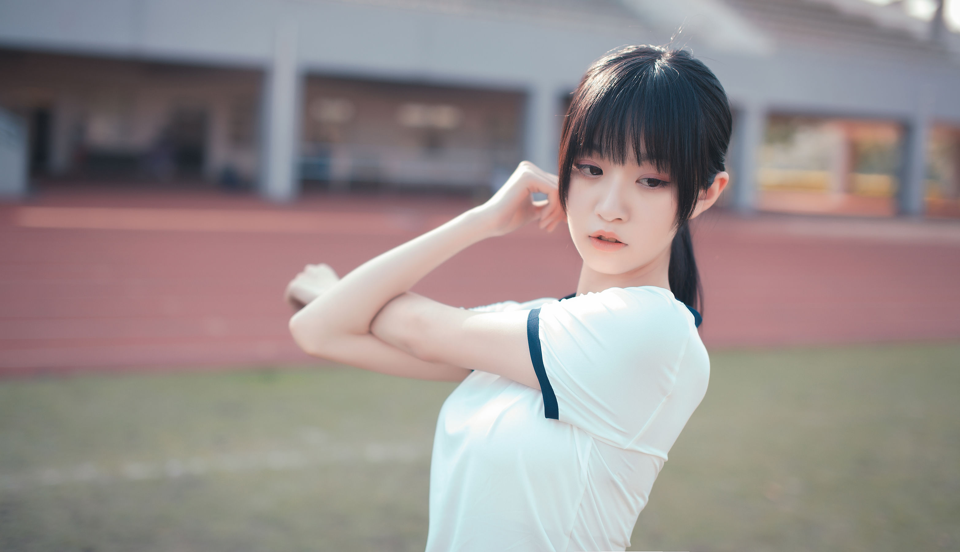 COS萌妹沧霁桔梗 – 黑丝体操服 Cosplay-第20张