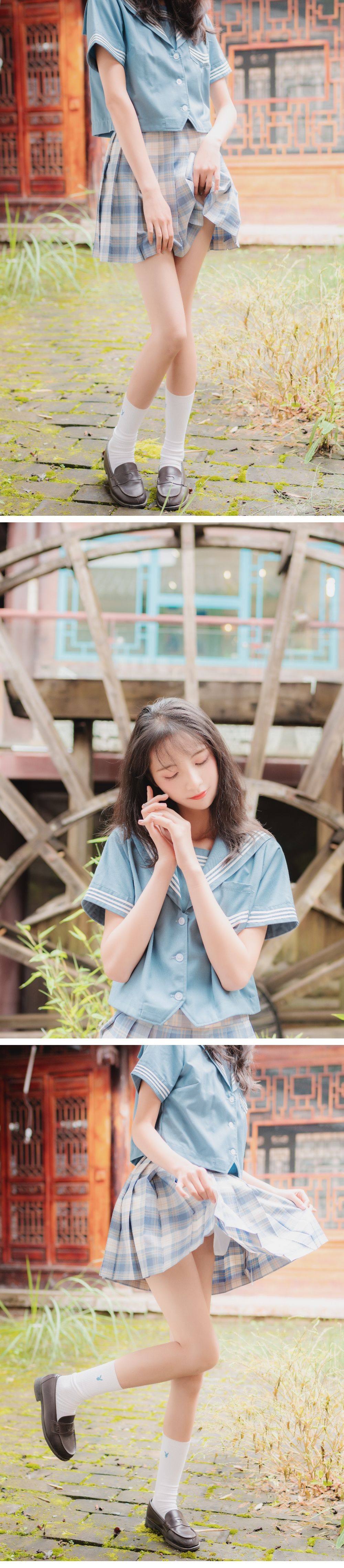 清纯妹子西瓜 丽江写真JK户外 Cosplay-第14张