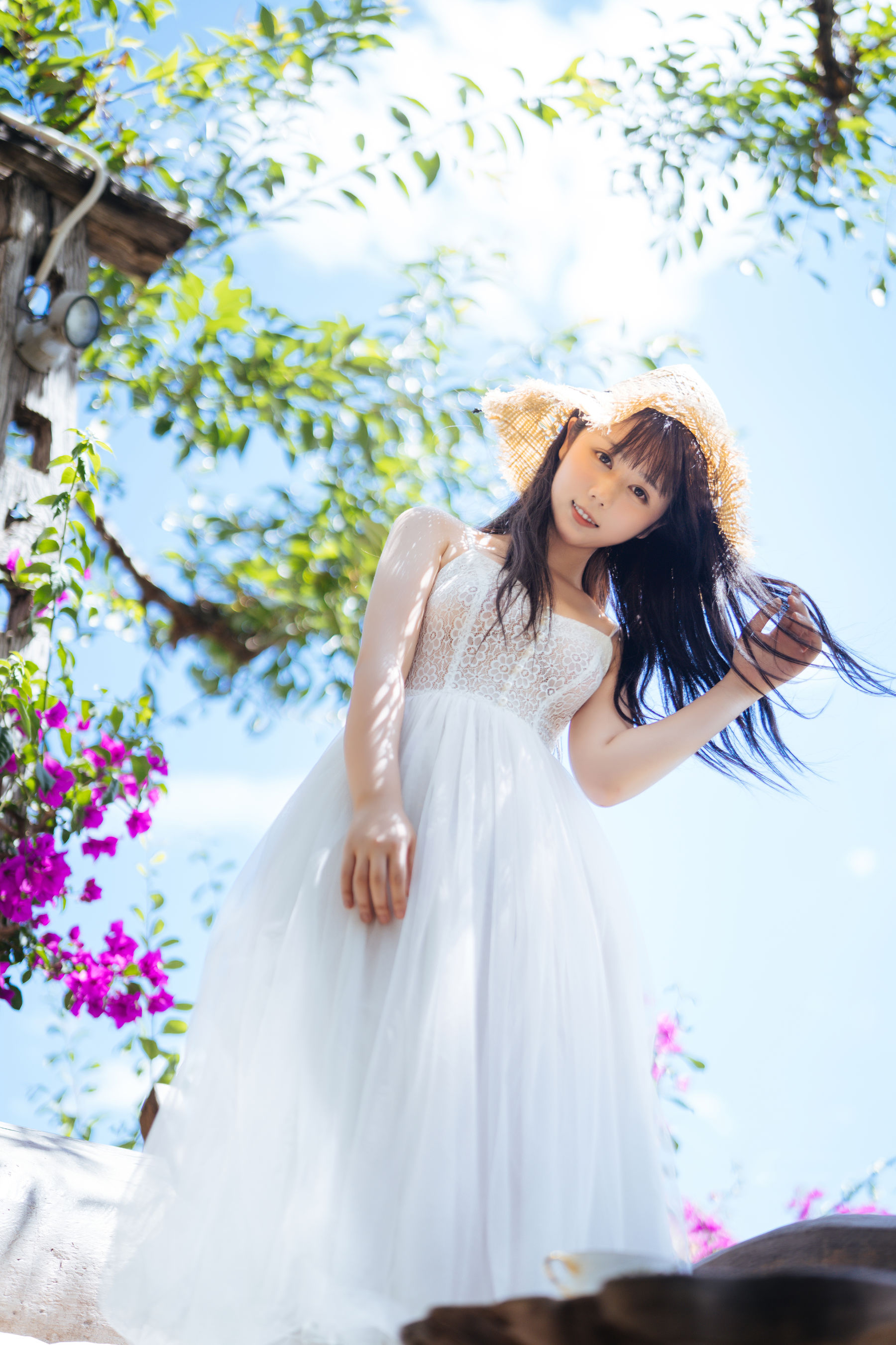 微博福利姬镜酱 – 静夏之白裙少女 Cosplay-第48张