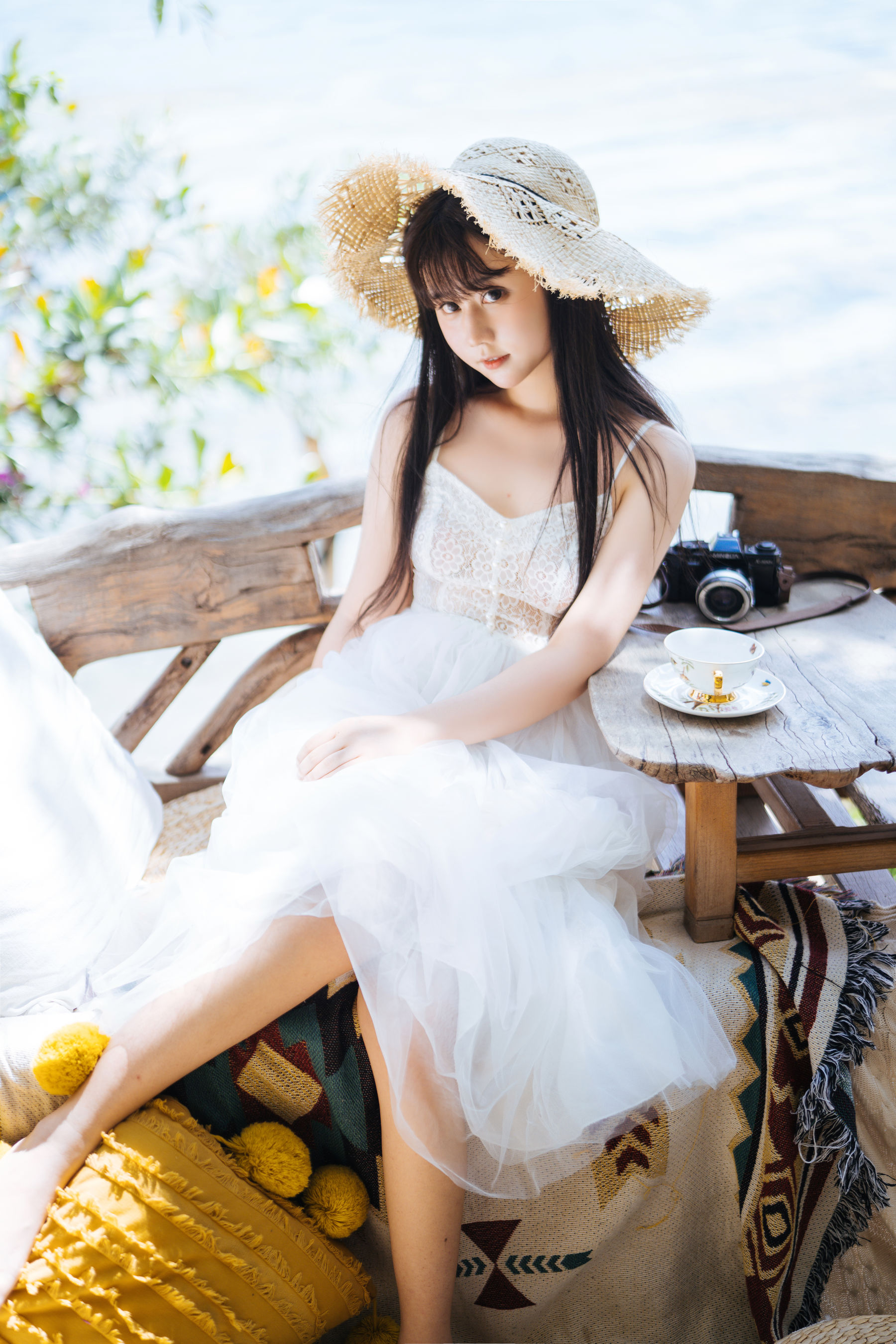 微博福利姬镜酱 – 静夏之白裙少女 Cosplay-第49张