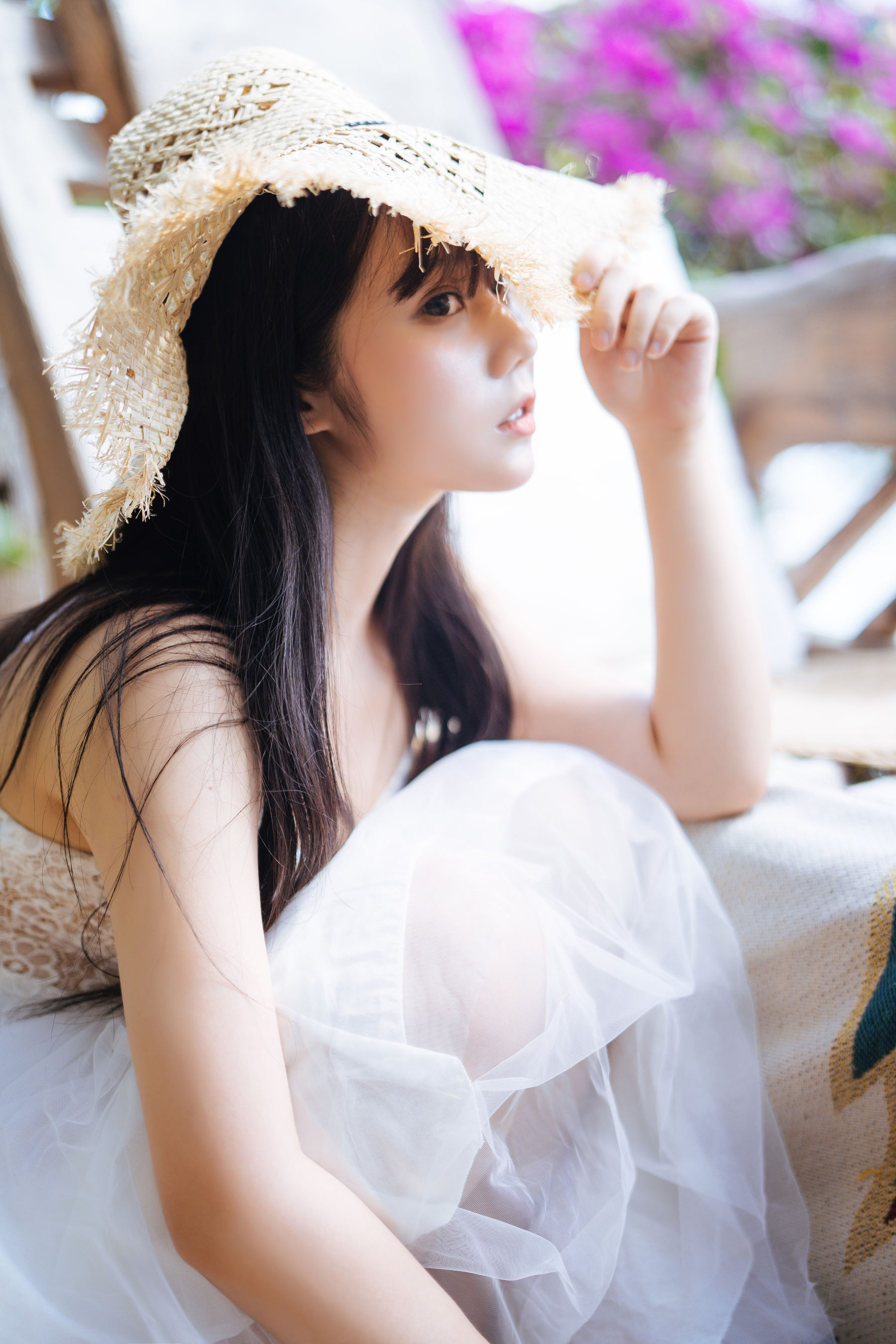 微博福利姬镜酱 – 静夏之白裙少女 Cosplay-第2张