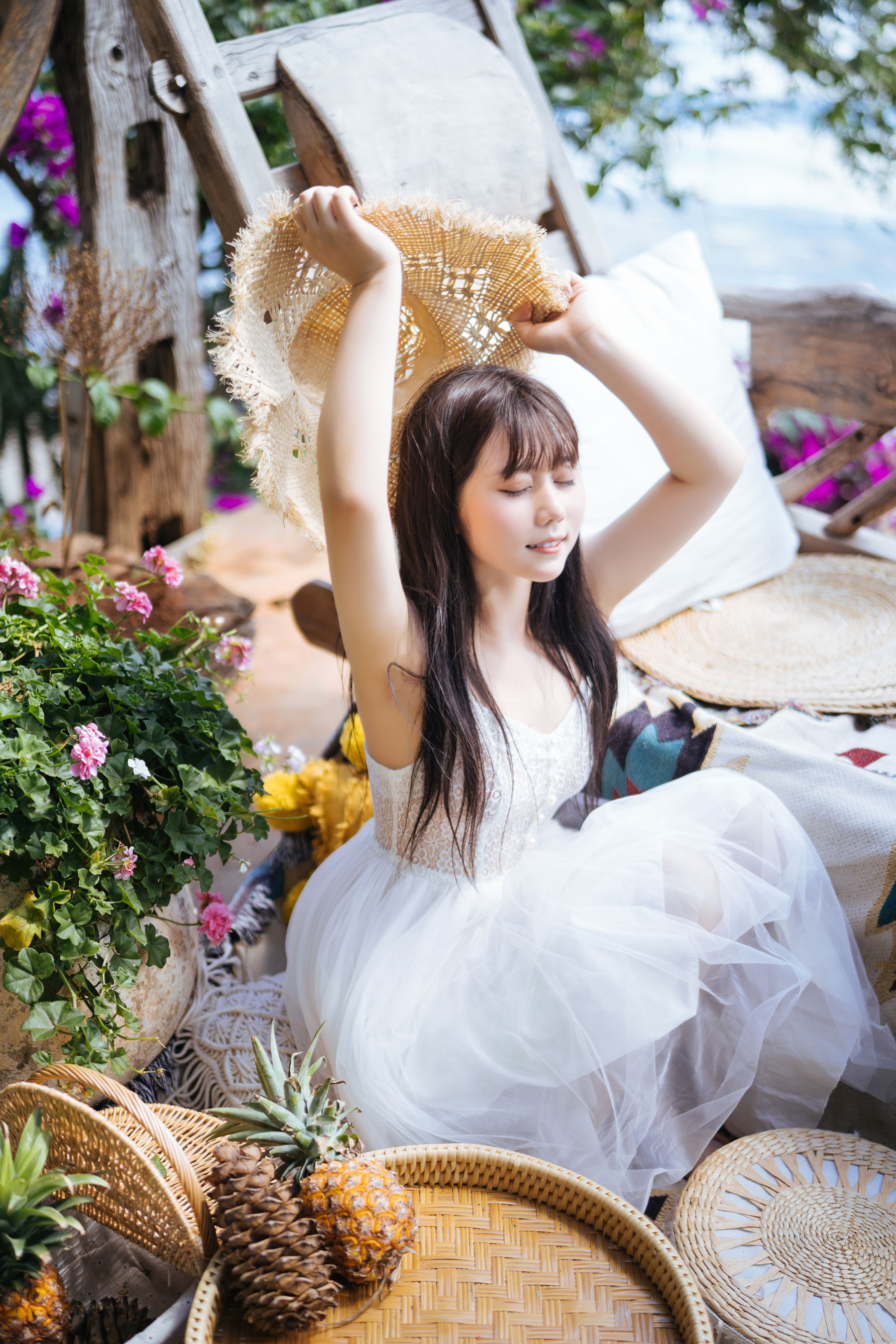 微博福利姬镜酱 – 静夏之白裙少女 Cosplay-第50张