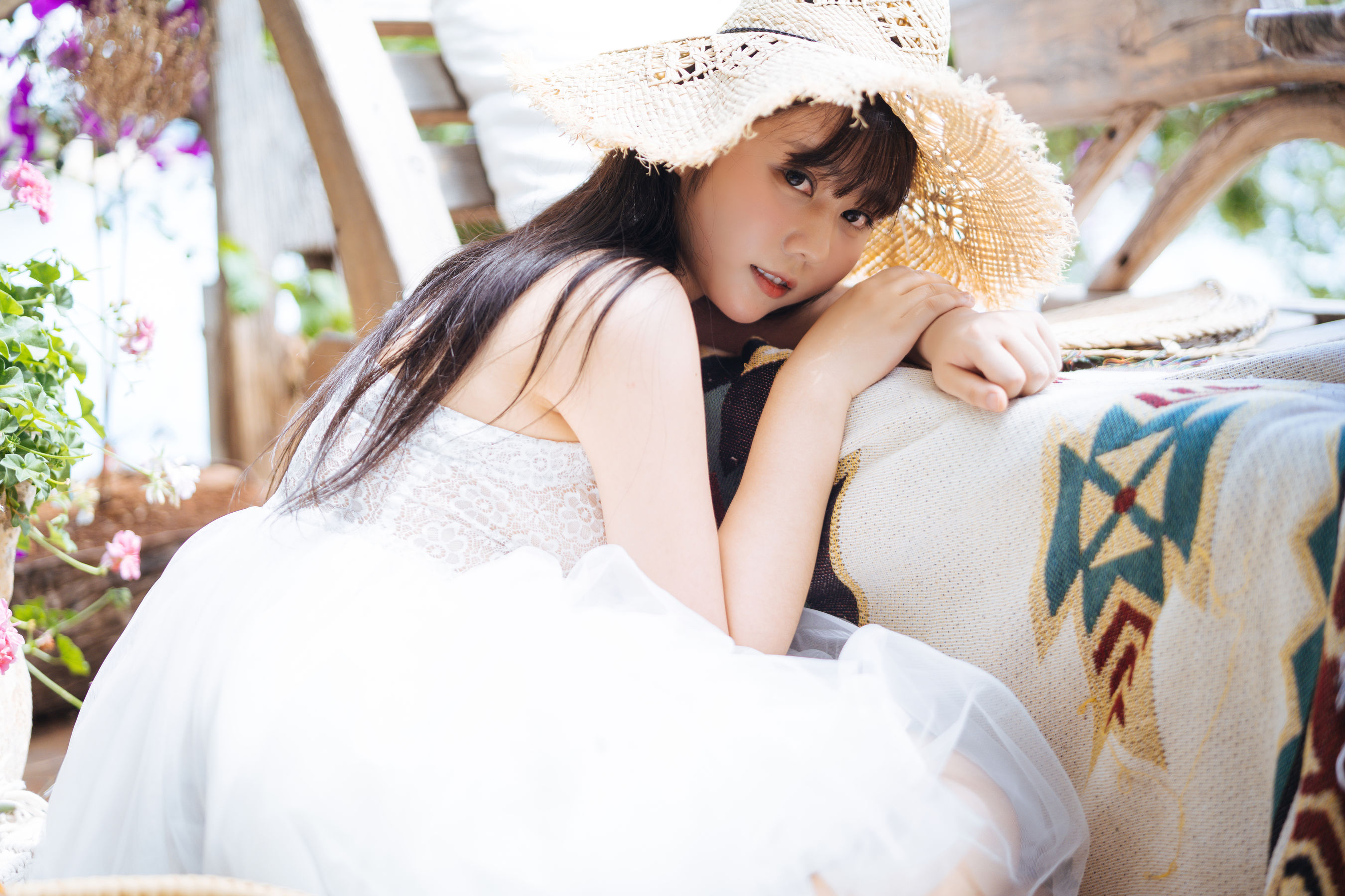 微博福利姬镜酱 – 静夏之白裙少女 Cosplay-第6张