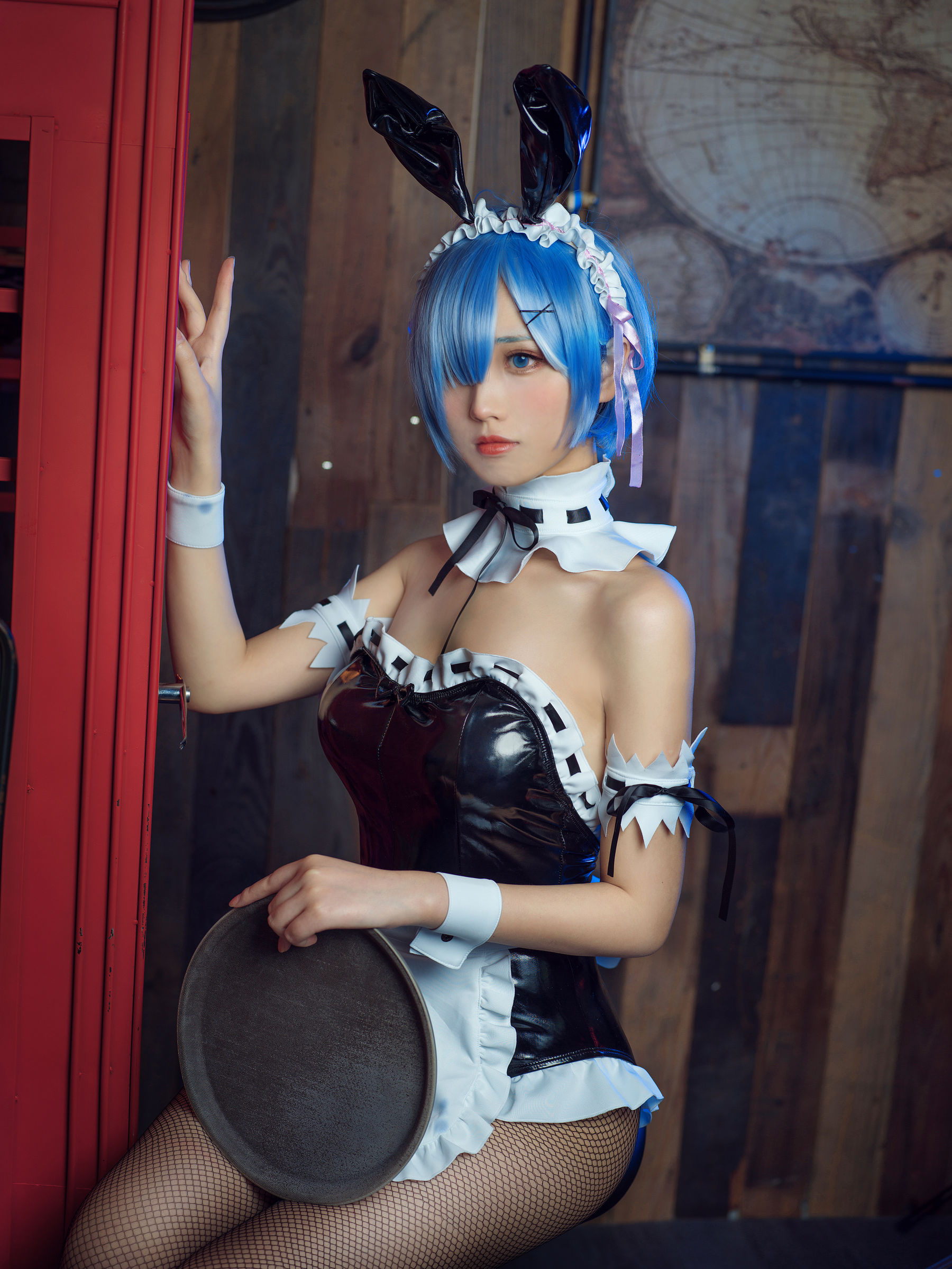 次元少女念雪ww – 蕾姆兔女郎 Cosplay-第35张