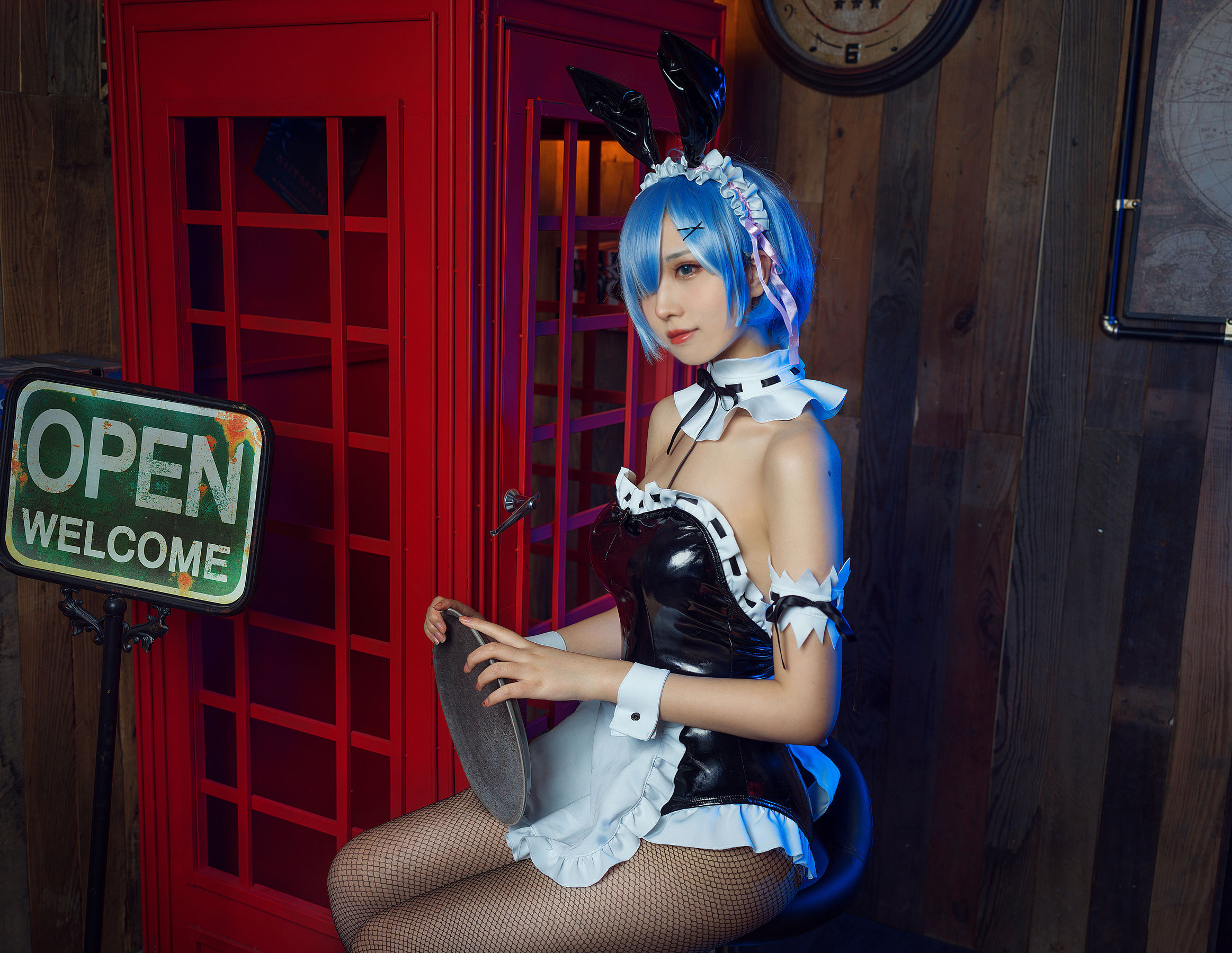次元少女念雪ww – 蕾姆兔女郎 Cosplay-第37张