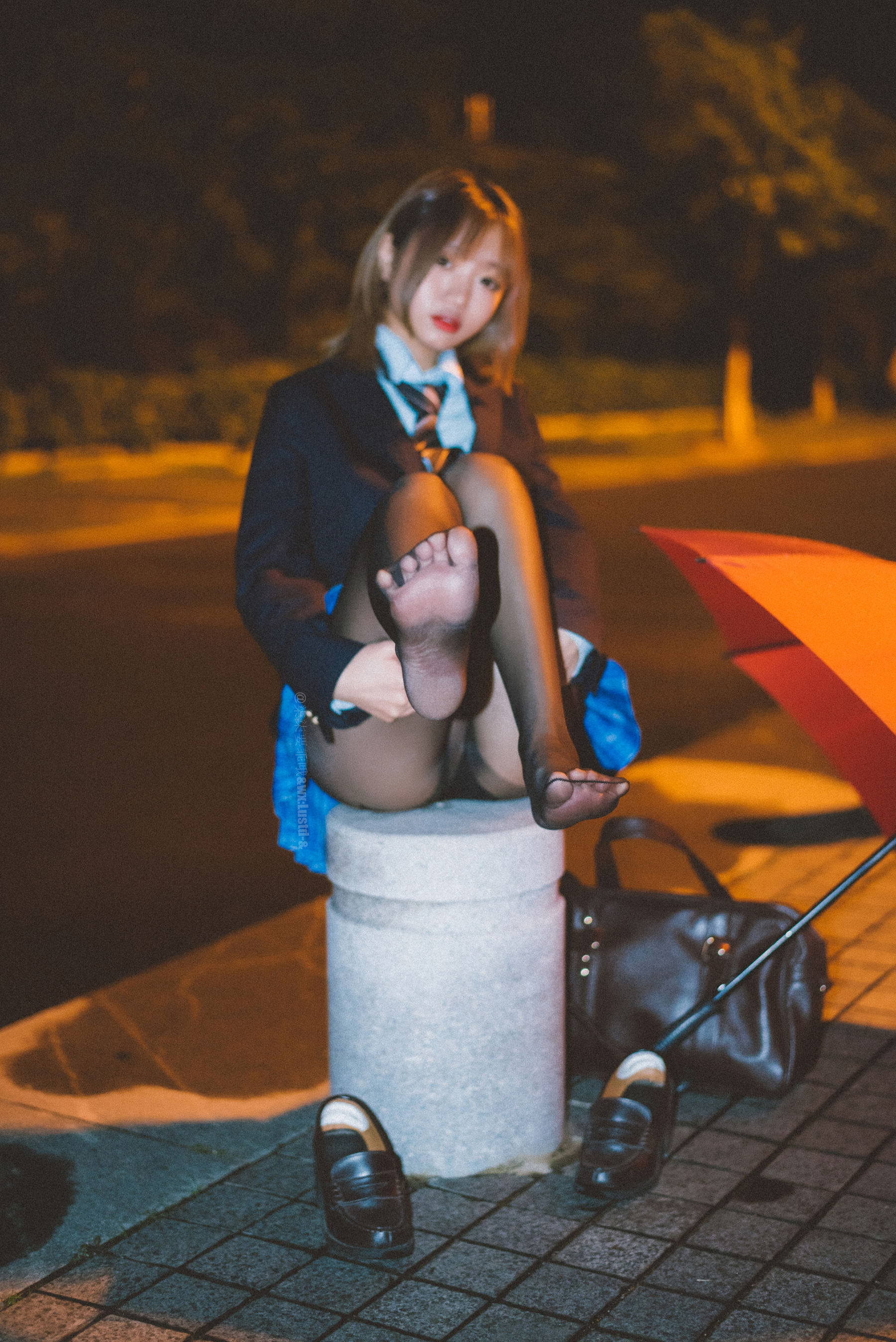 动漫博主柒柒要乖哦 – 深夜公园JK Cosplay-第27张