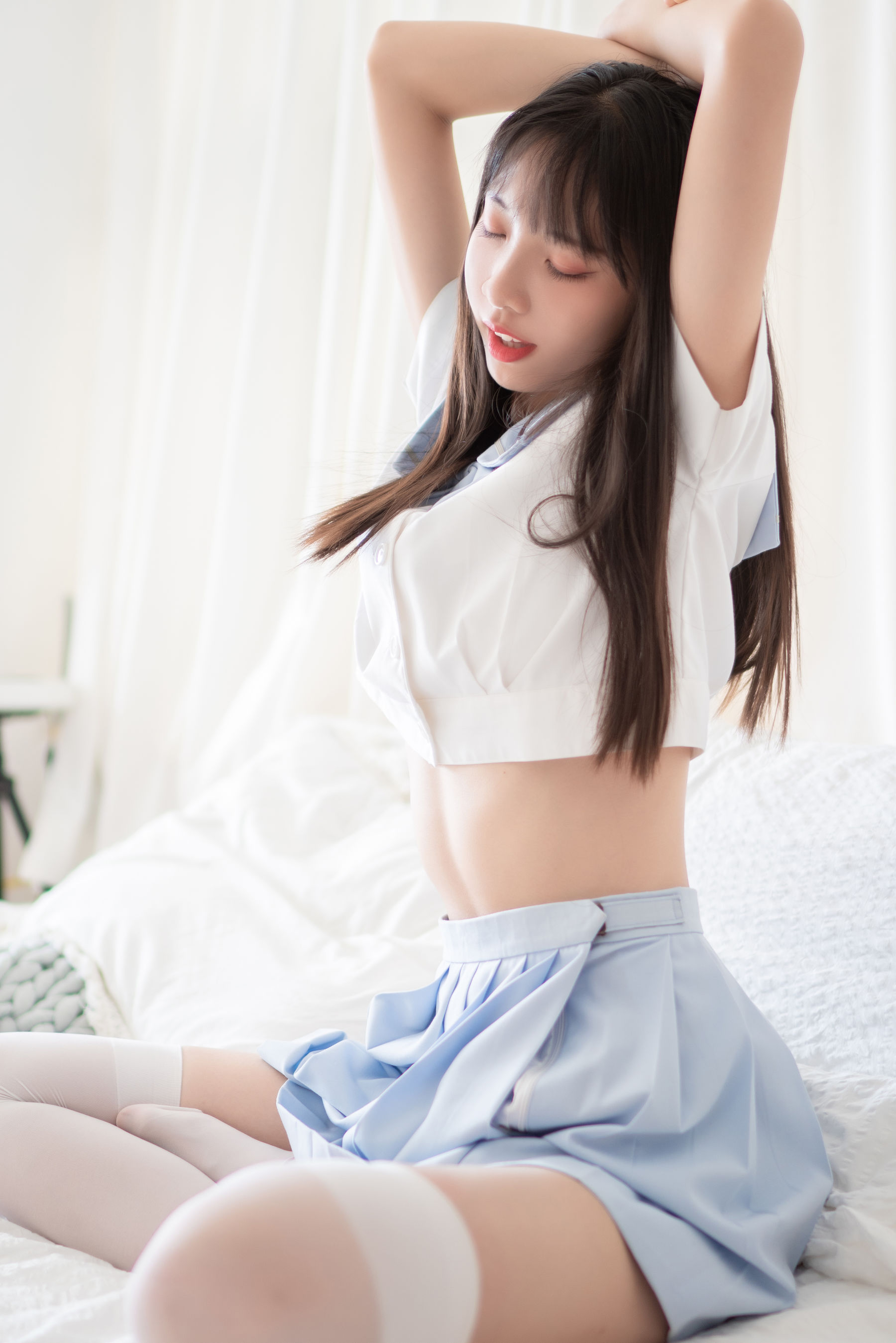 清纯妹子西瓜 – JK学生服 Cosplay-第1张