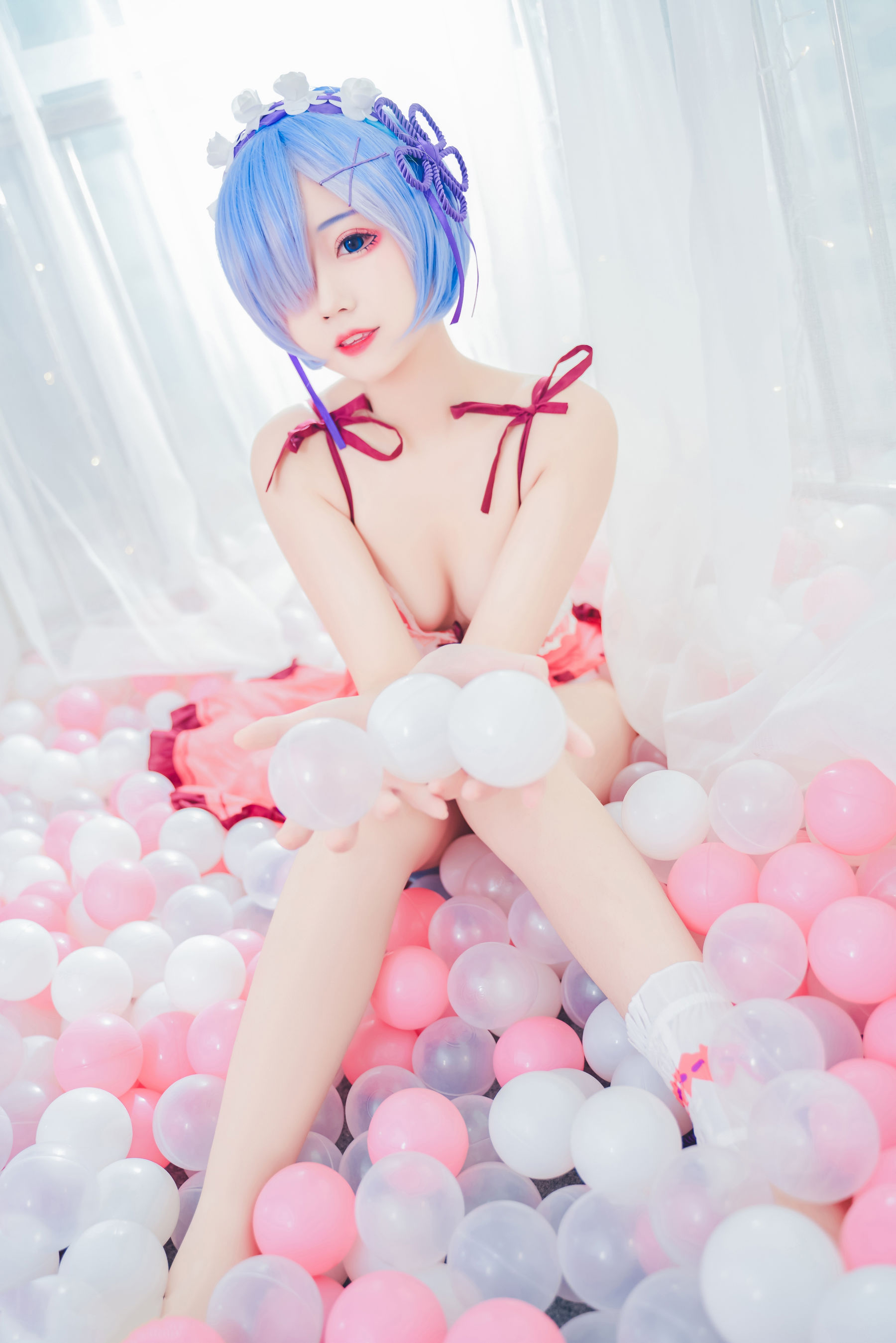 猫君君MaoJun – 粉嫩嫩的雷姆 Cosplay-第6张