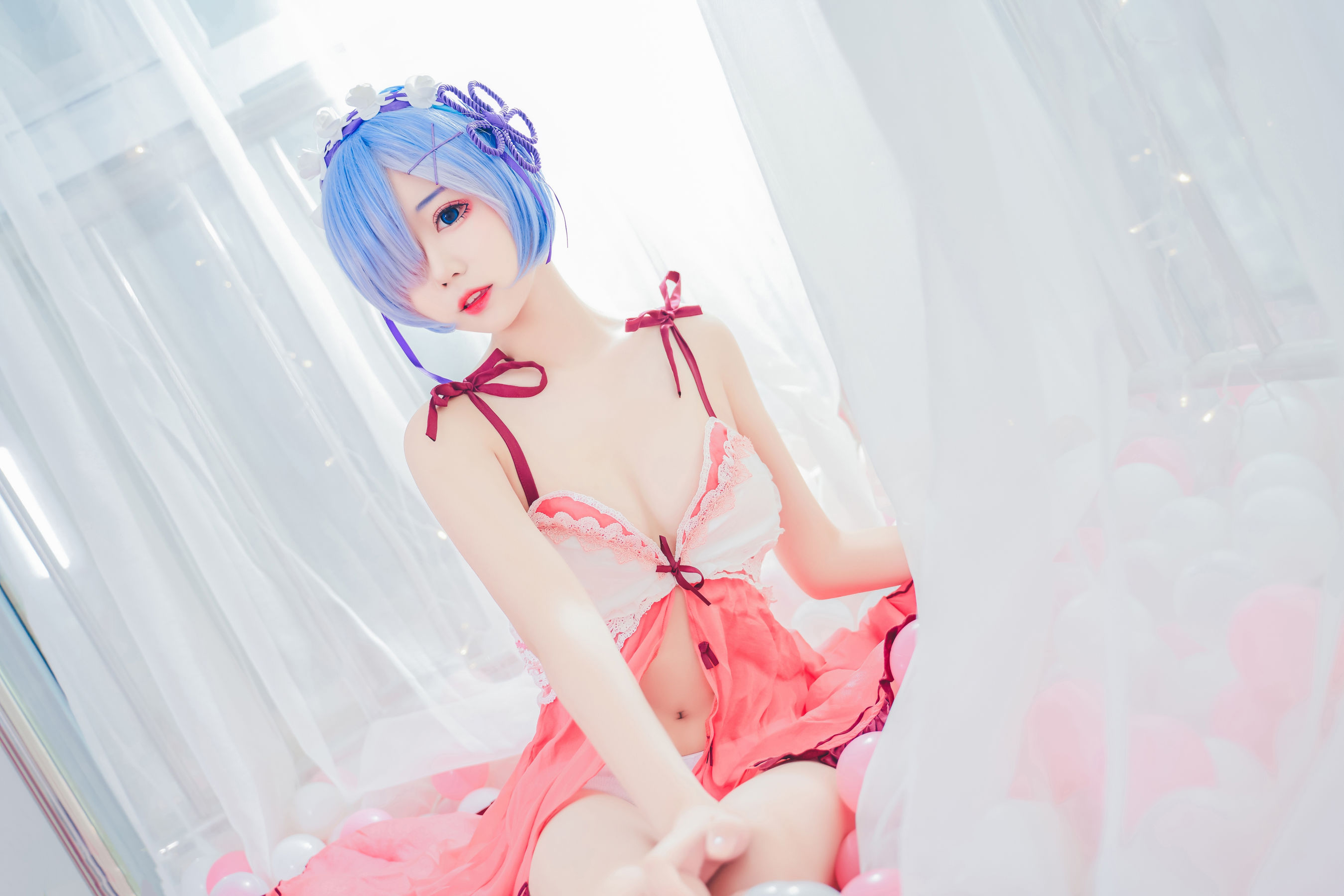 猫君君MaoJun – 粉嫩嫩的雷姆 Cosplay-第1张