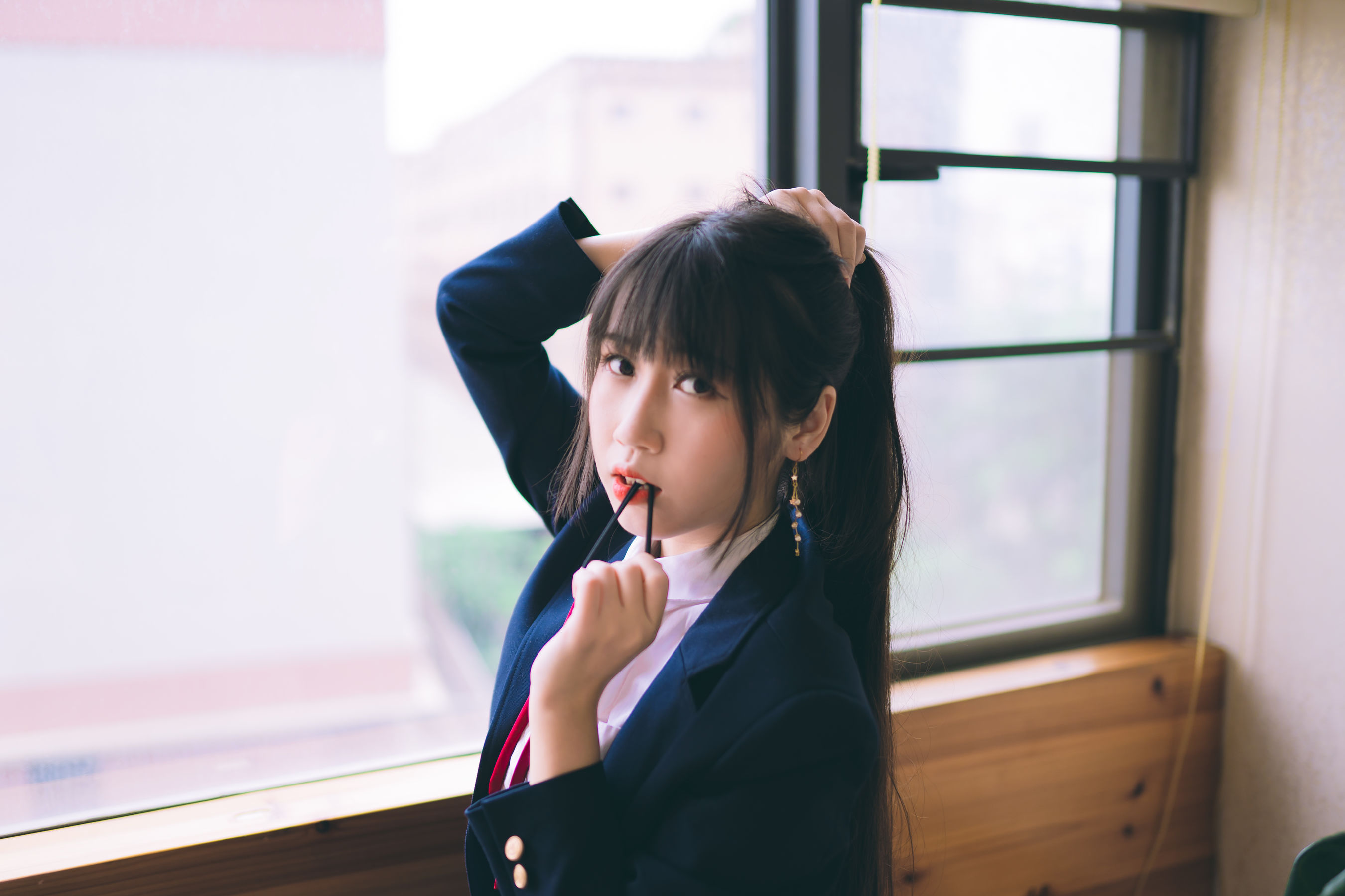 微博人气Coser不呆猫 – 校服JK Cosplay-第4张