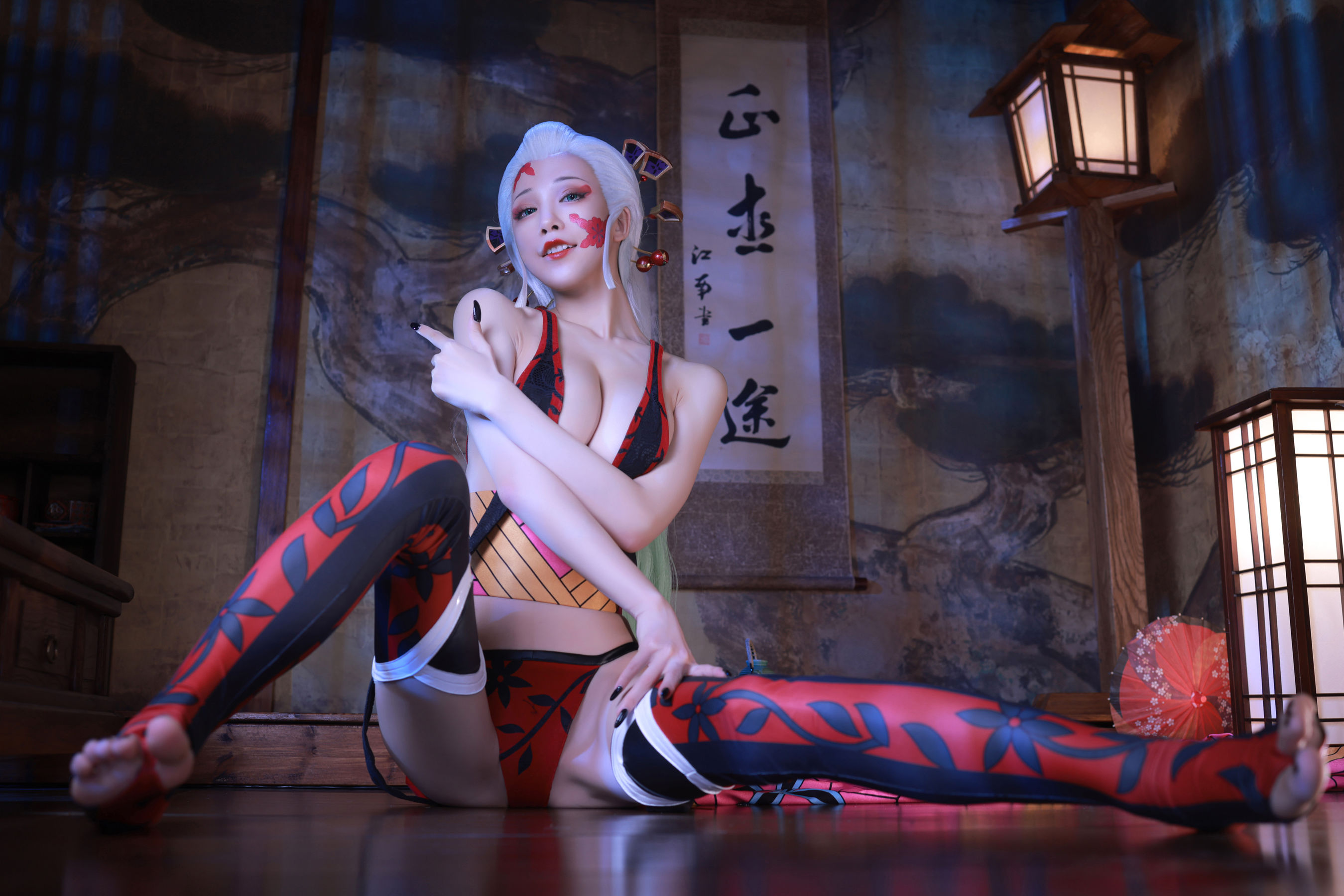 动漫博主水淼aqua – 鬼灭之刃 上弦陆堕姬 Cosplay-第1张