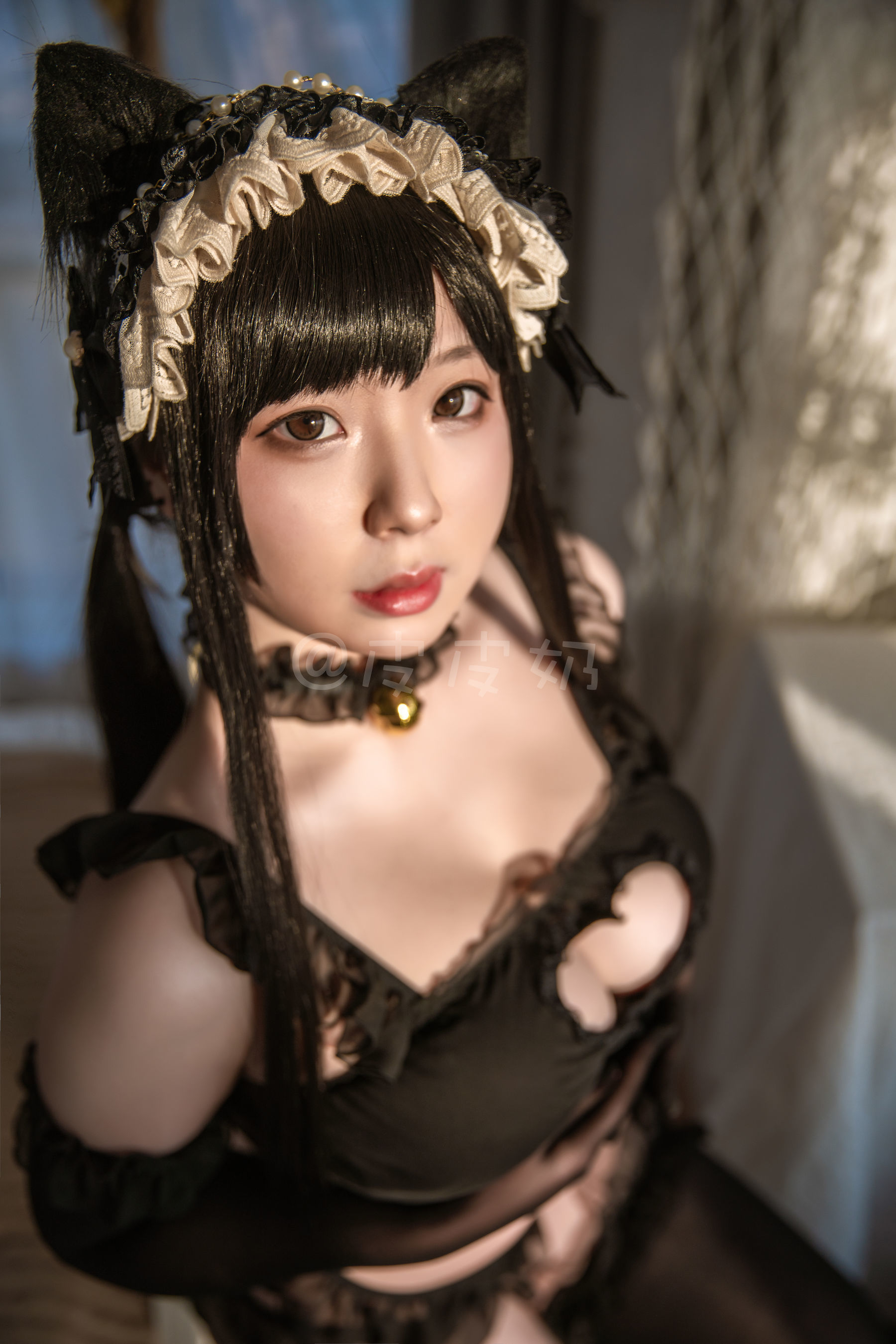 皮皮奶可可爱了啦 黑丝猫咪 Cosplay-第36张