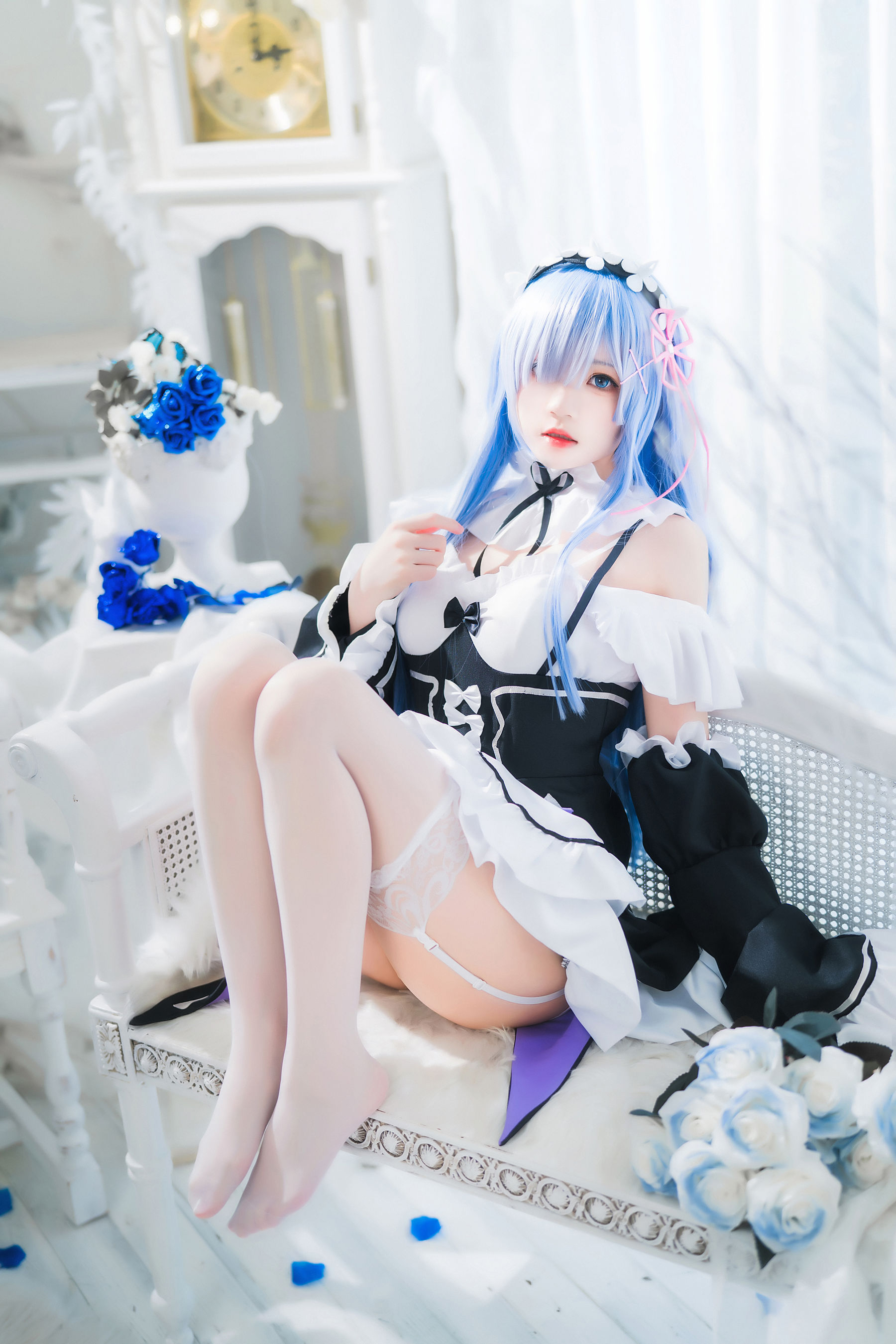 桜桃喵 – 长发蕾姆 Cosplay-第7张