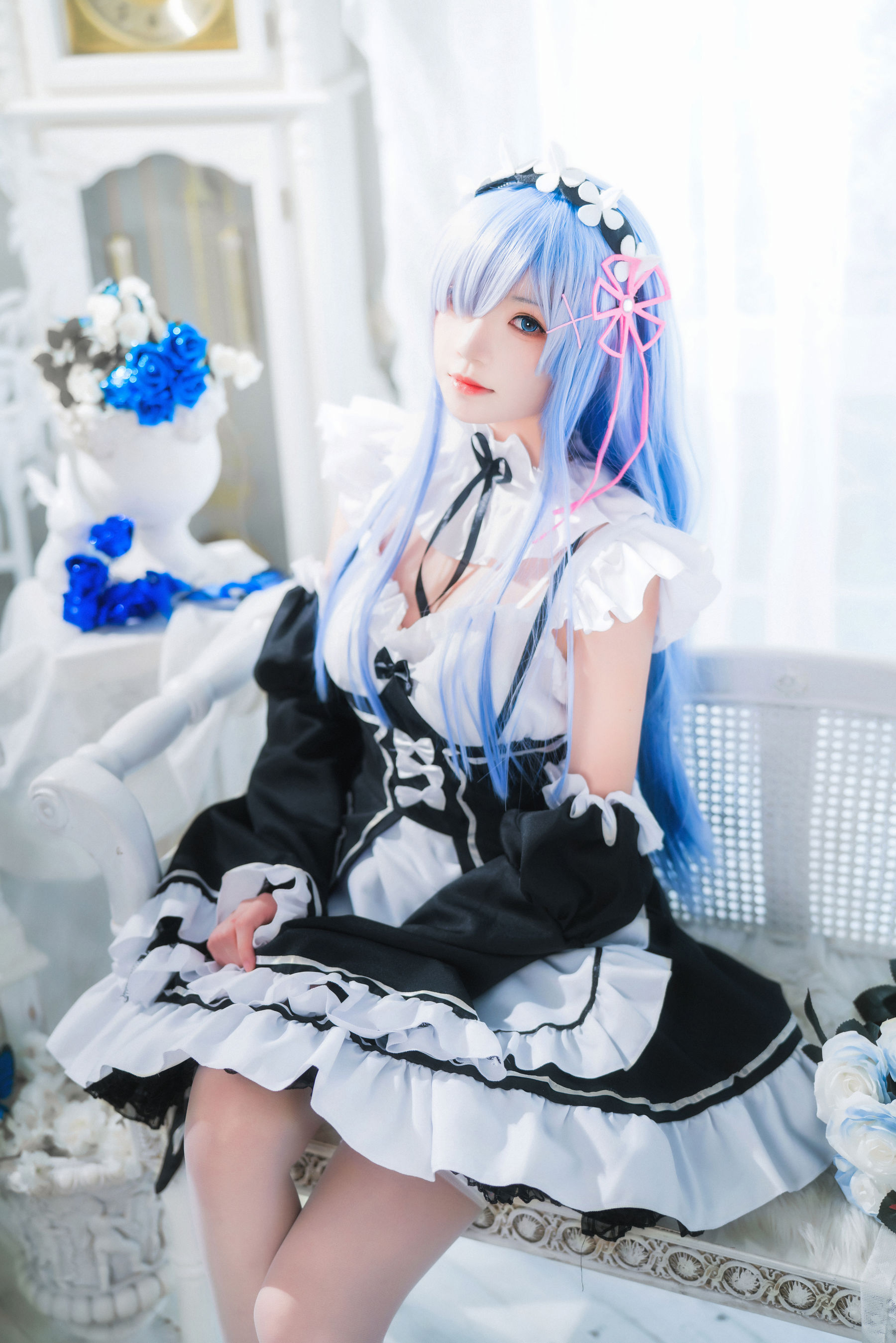 桜桃喵 – 长发蕾姆 Cosplay-第2张