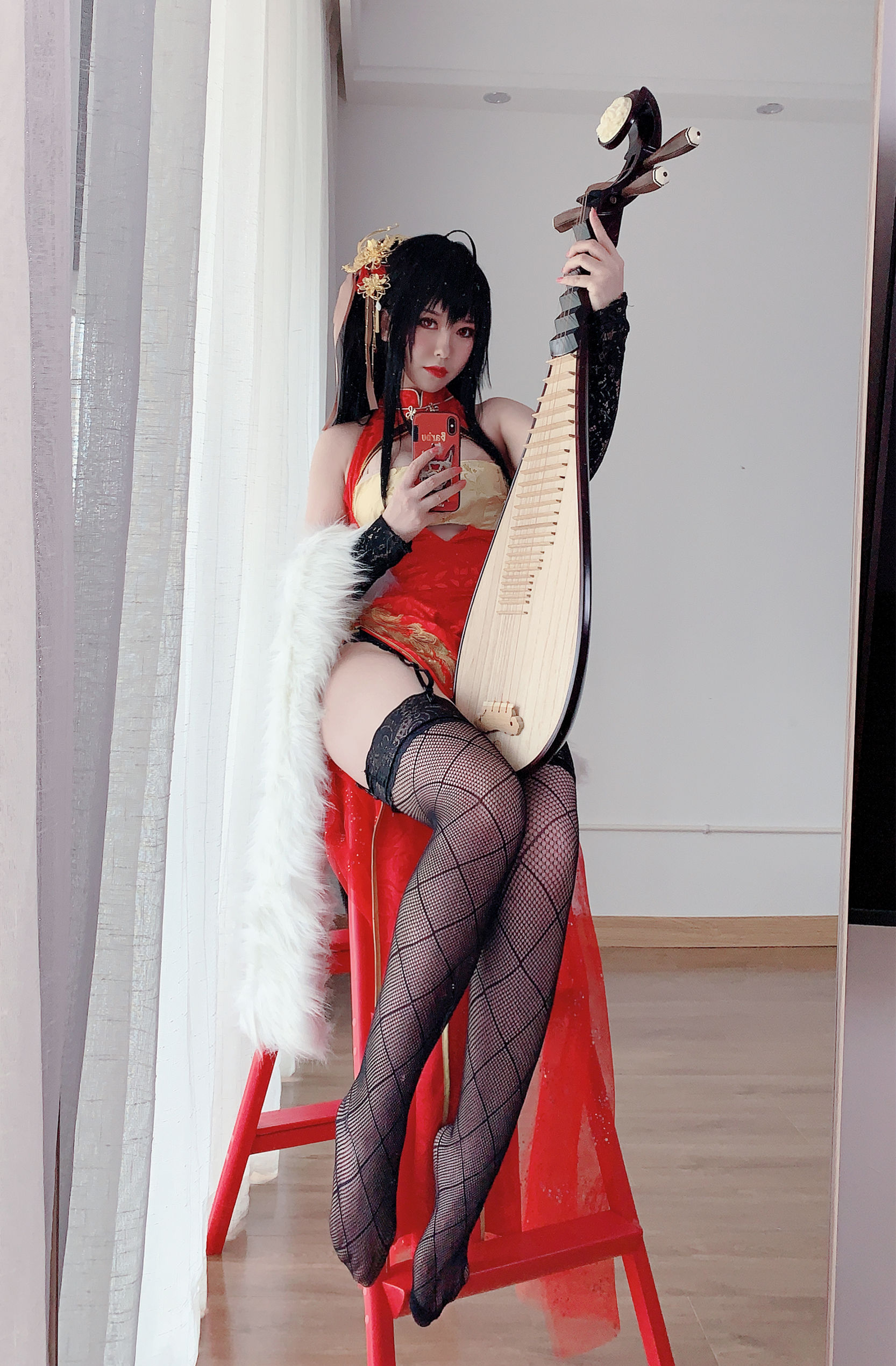 半半子 – 大凤旗袍 Cosplay-第5张