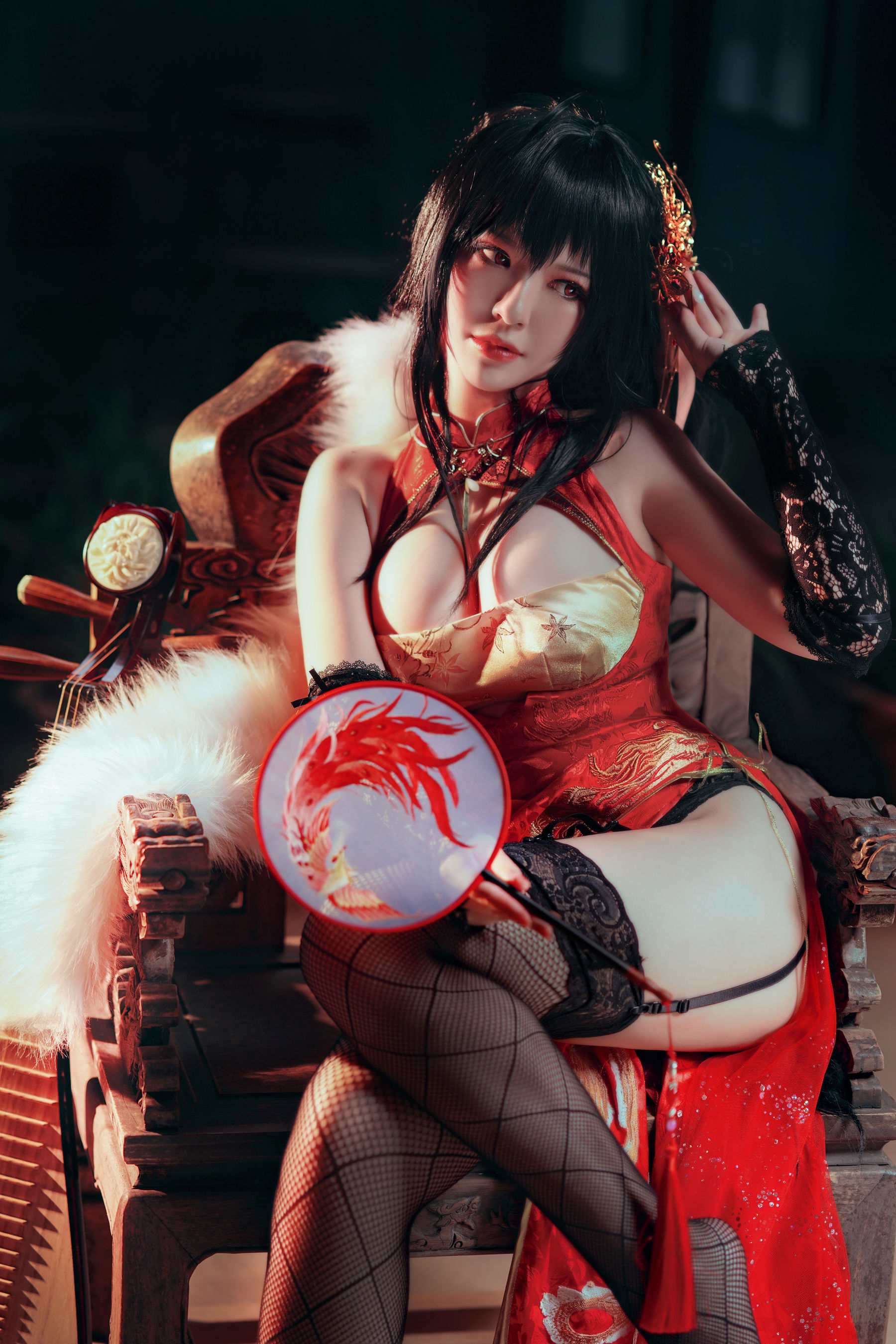 半半子 – 大凤旗袍 Cosplay-第27张