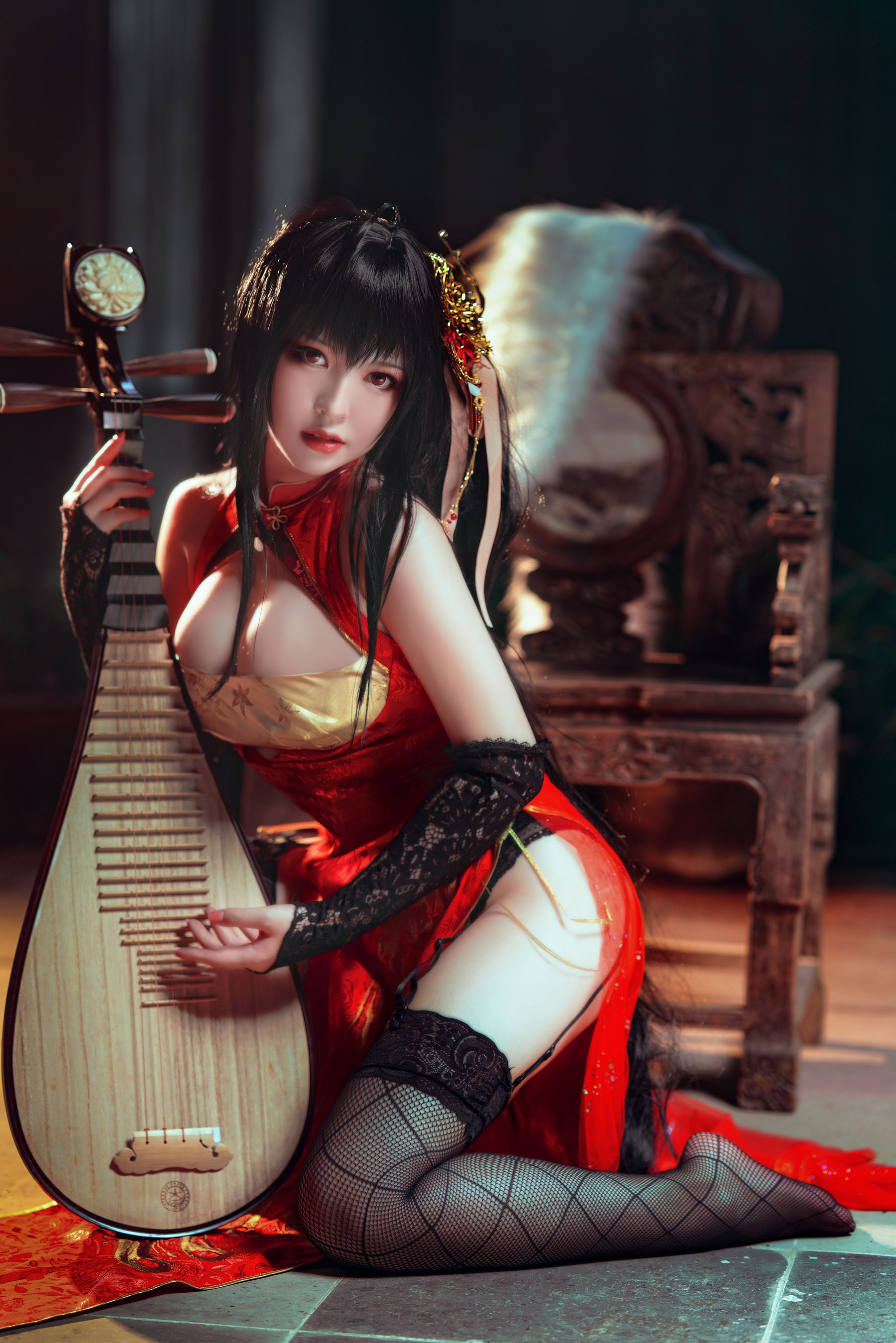 半半子 – 大凤旗袍 Cosplay-第24张