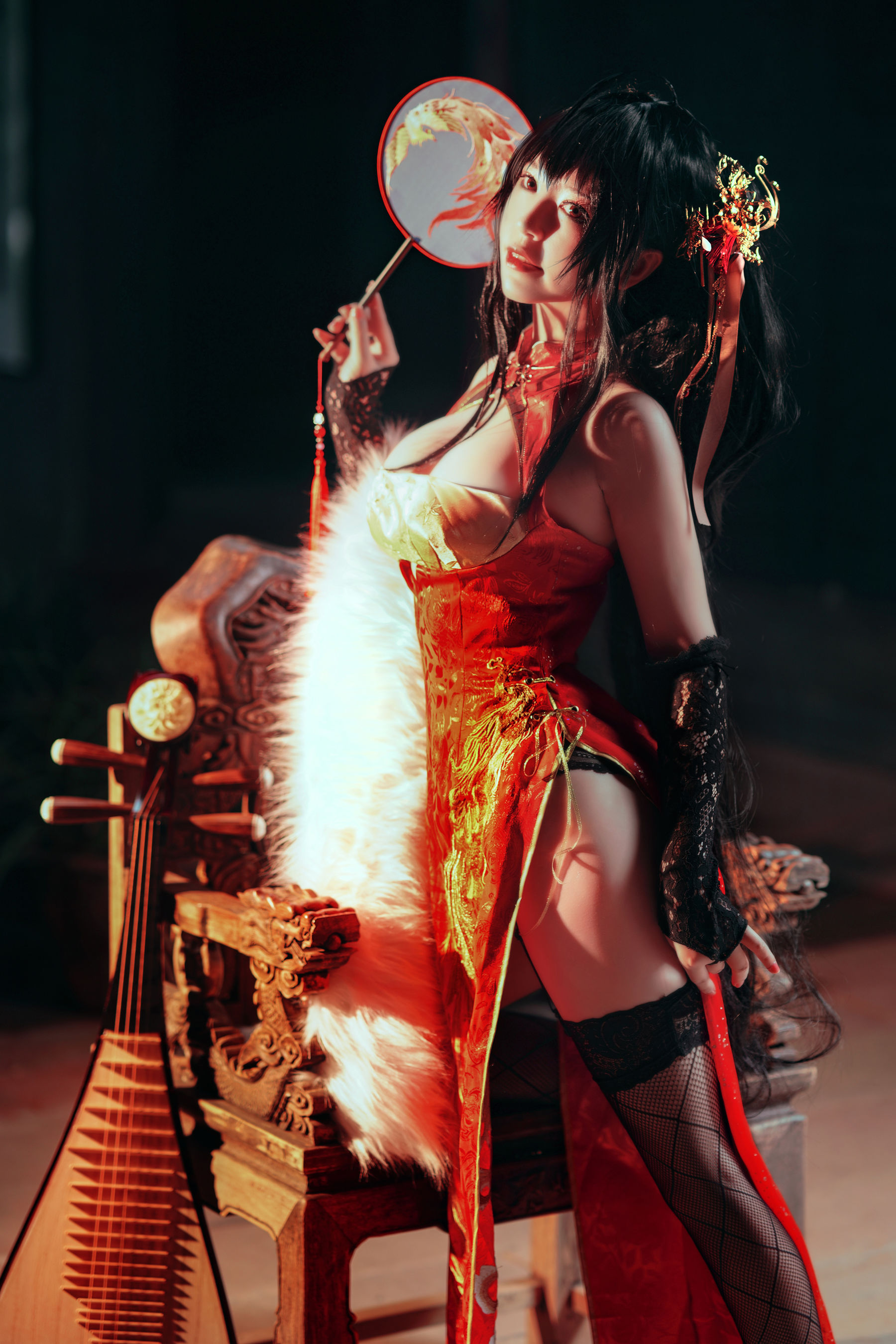 半半子 – 大凤旗袍 Cosplay-第13张