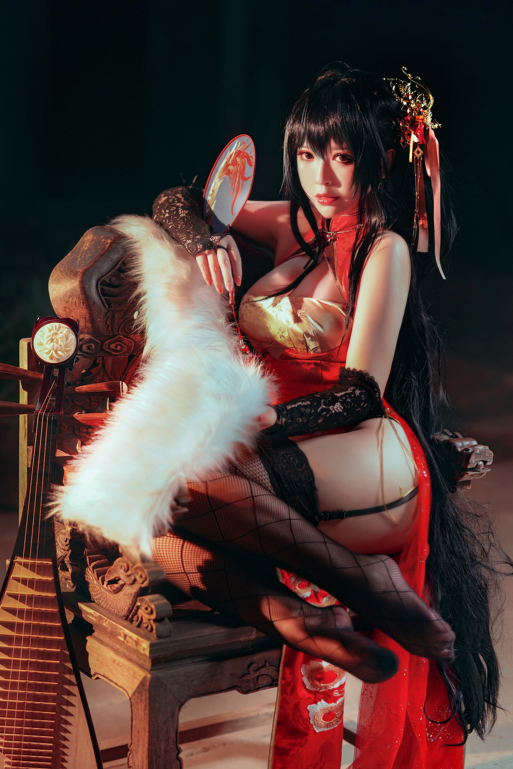 半半子 – 大凤旗袍 Cosplay-第23张