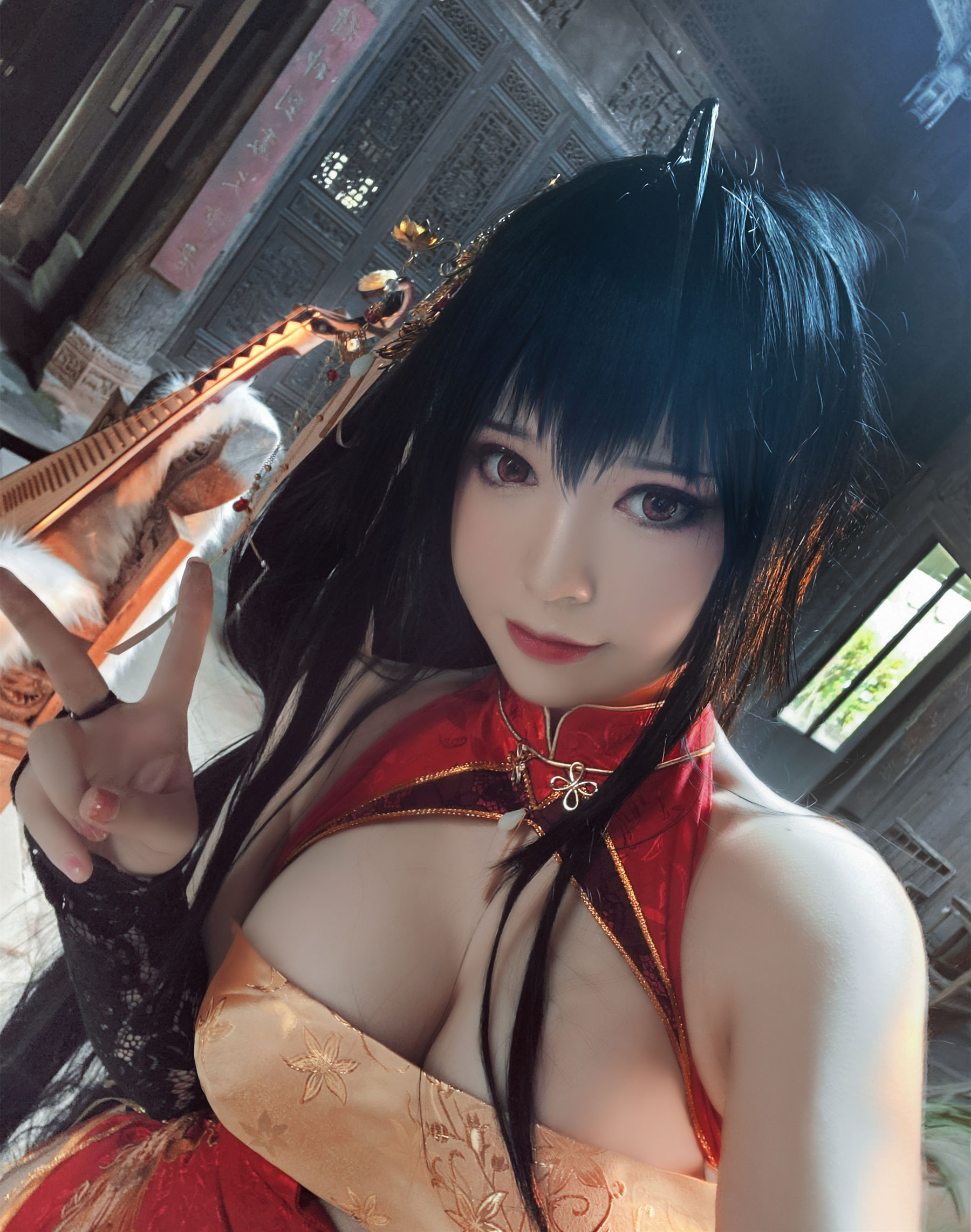 半半子 – 大凤旗袍 Cosplay-第14张
