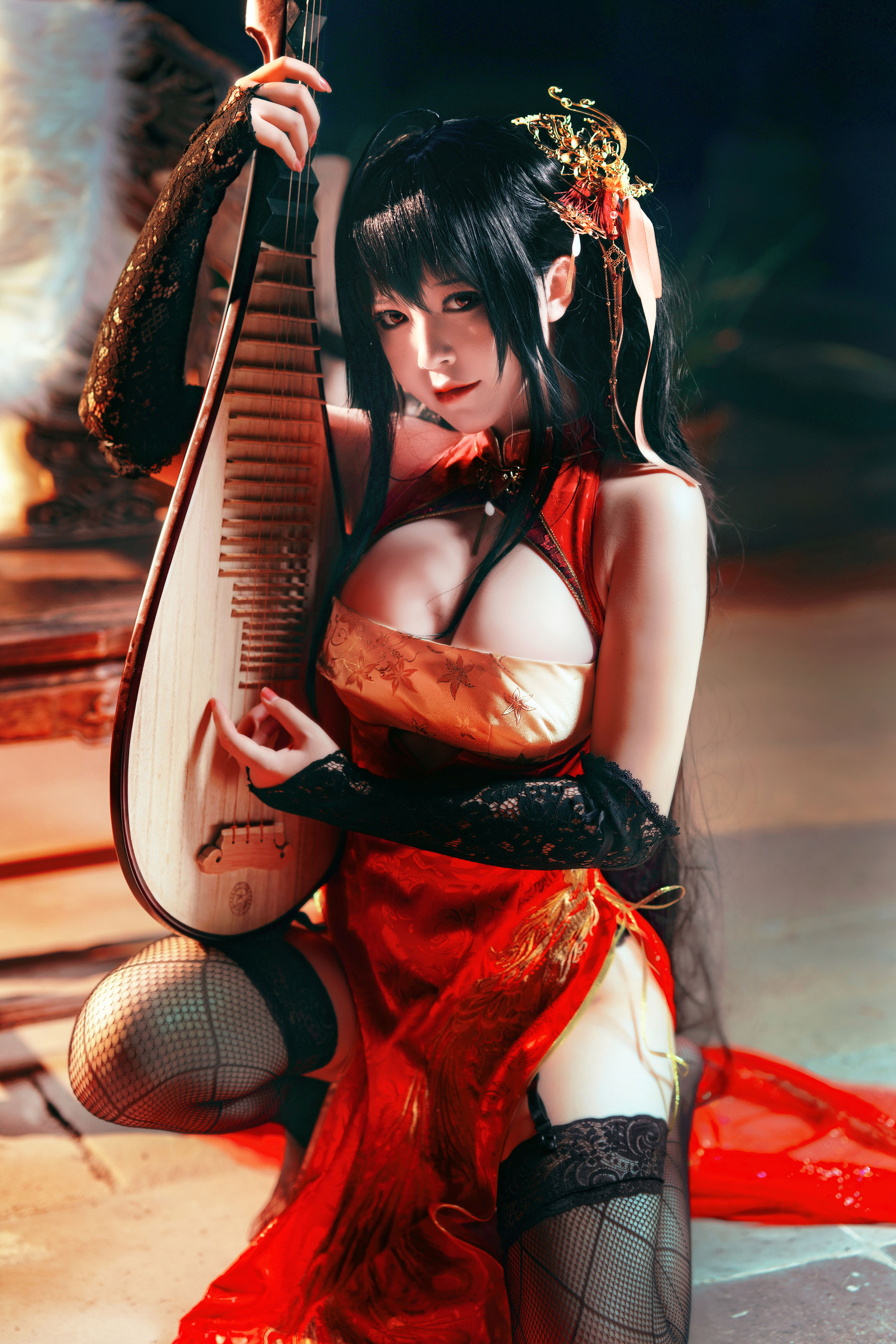 半半子 – 大凤旗袍 Cosplay-第29张