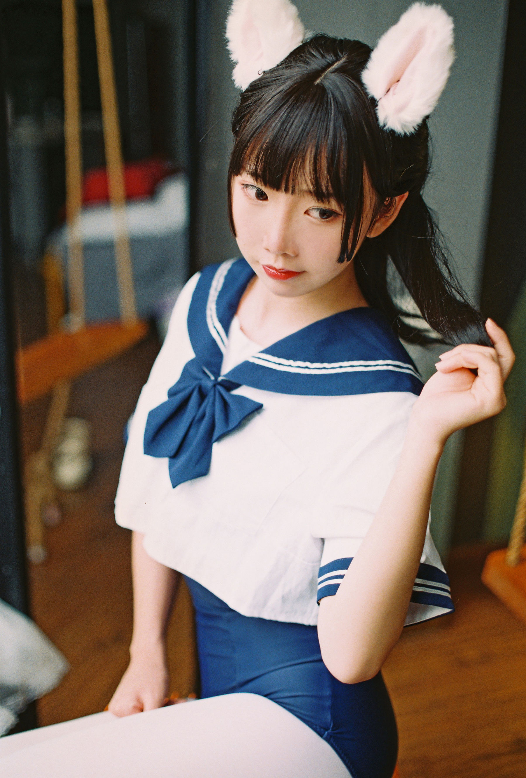 可爱人气Coser面饼仙儿 – 水手服 死库水 Cosplay-第9张