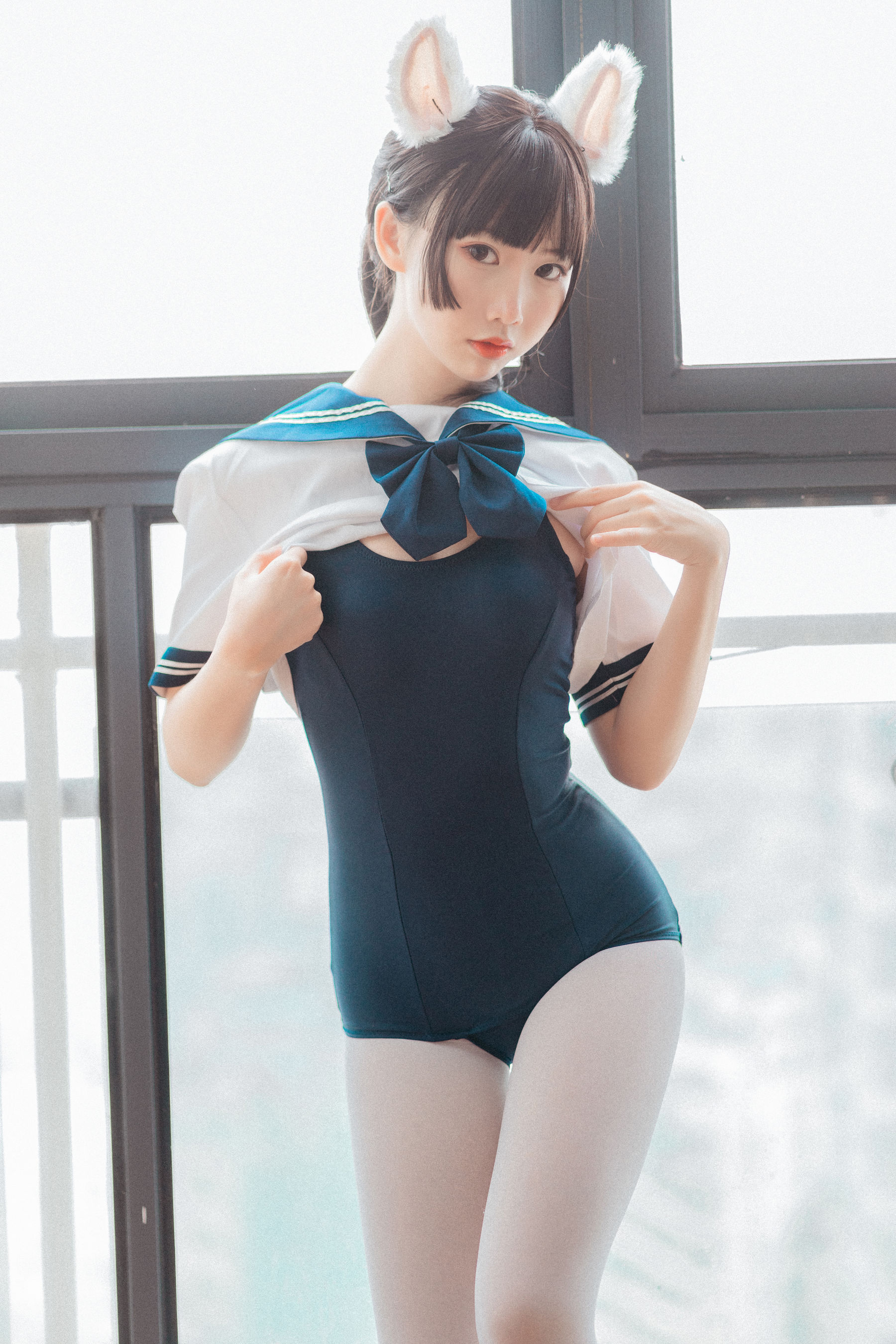 可爱人气Coser面饼仙儿 – 水手服 死库水 Cosplay-第3张