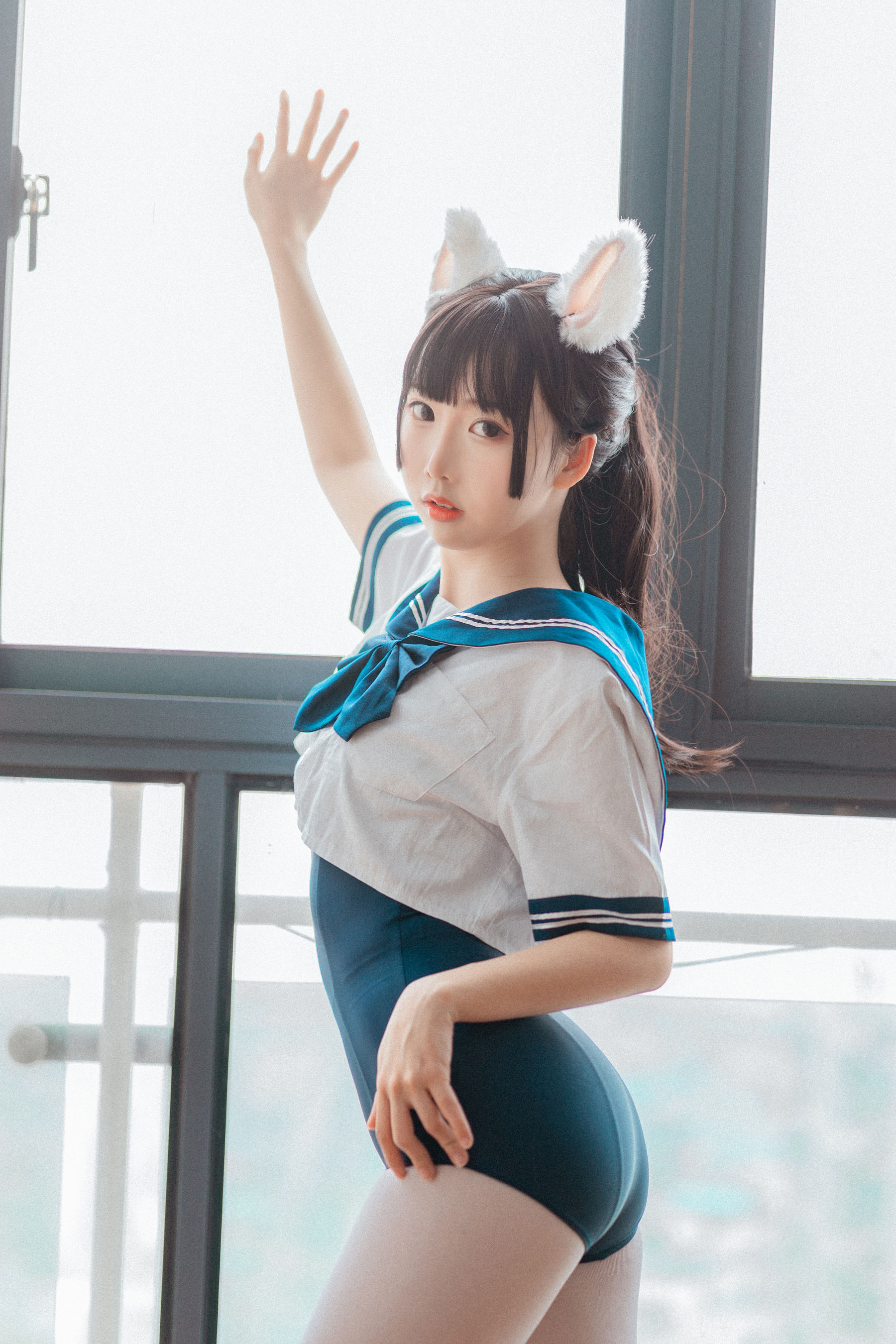可爱人气Coser面饼仙儿 – 水手服 死库水 Cosplay-第1张