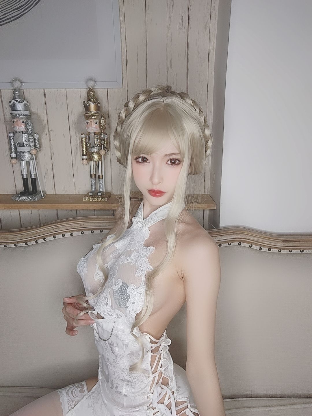 尤物清水由乃 – 金发旗袍 Cosplay-第5张