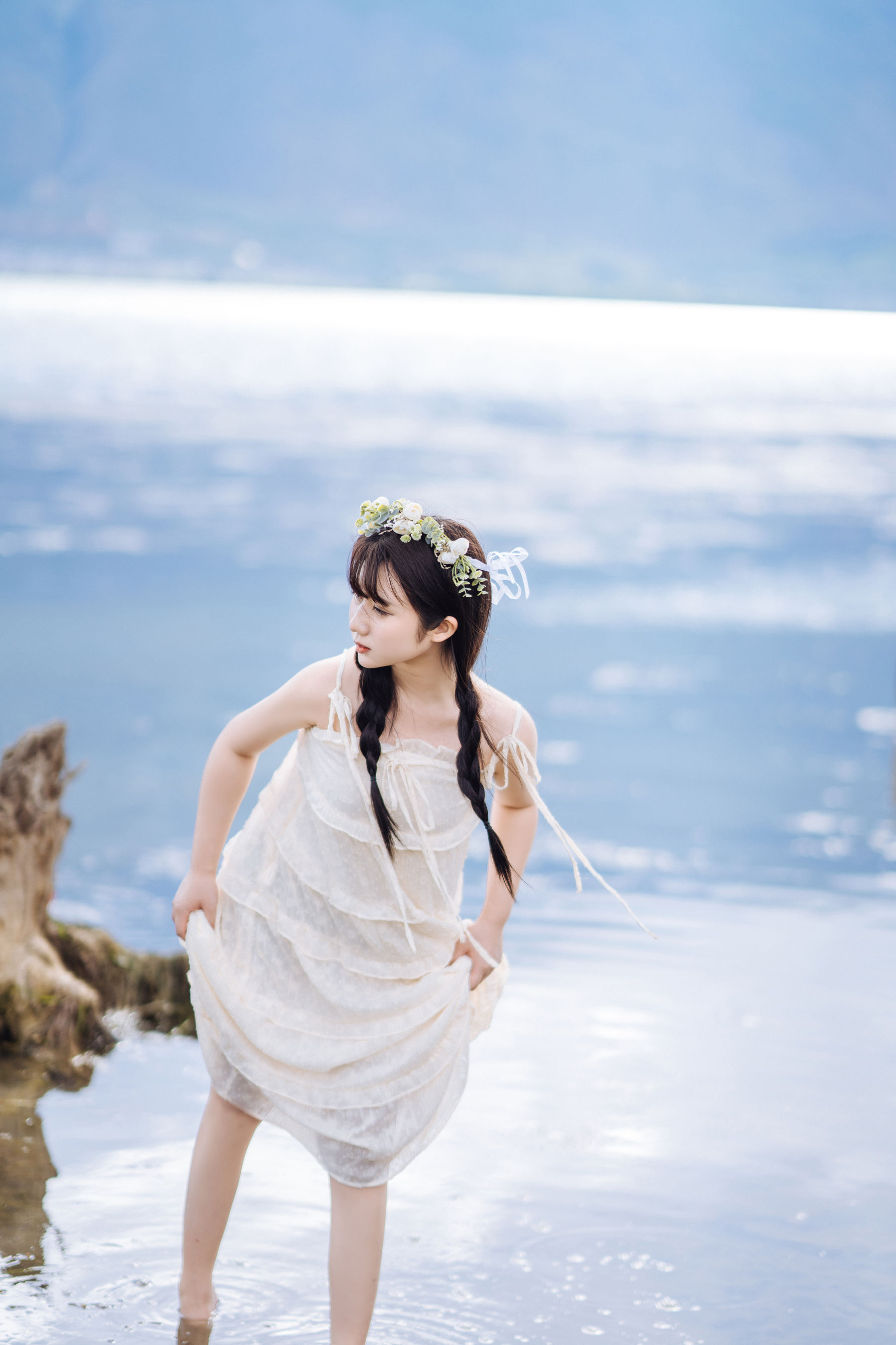 微博福利姬镜酱 – 静夏之花环女孩 Cosplay-第6张