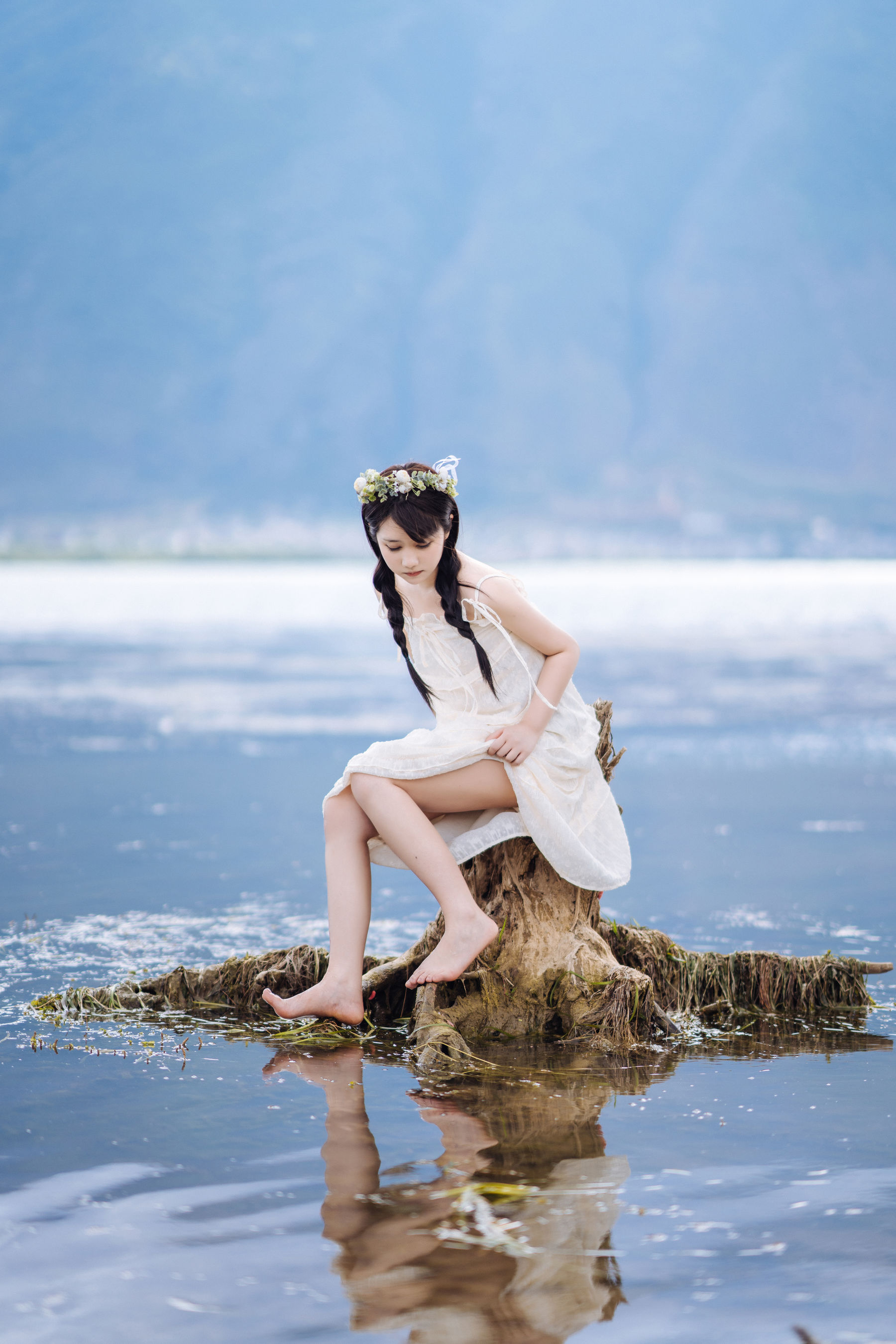 微博福利姬镜酱 – 静夏之花环女孩 Cosplay-第3张