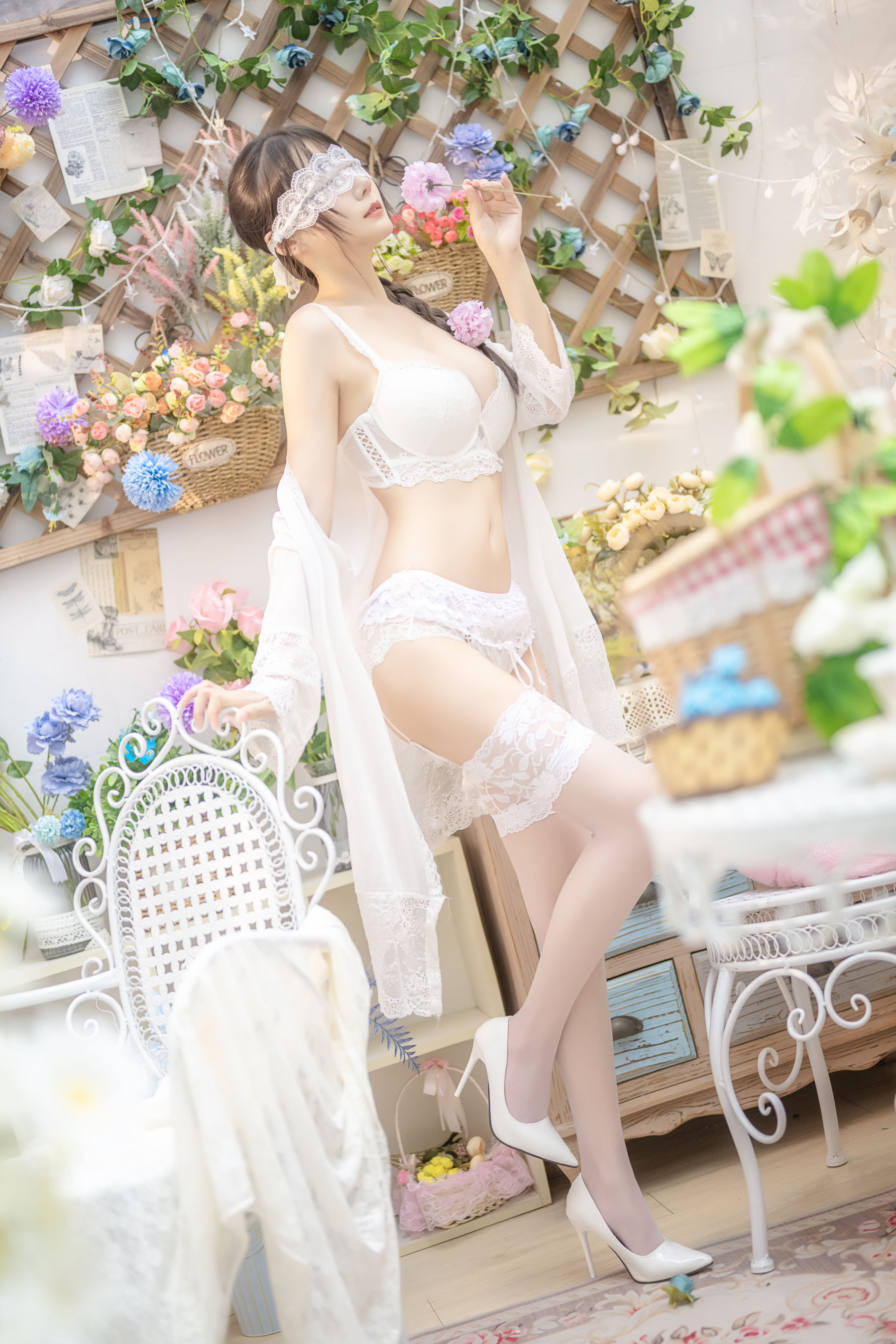香草喵露露 – 白色玫瑰 Cosplay-第2张