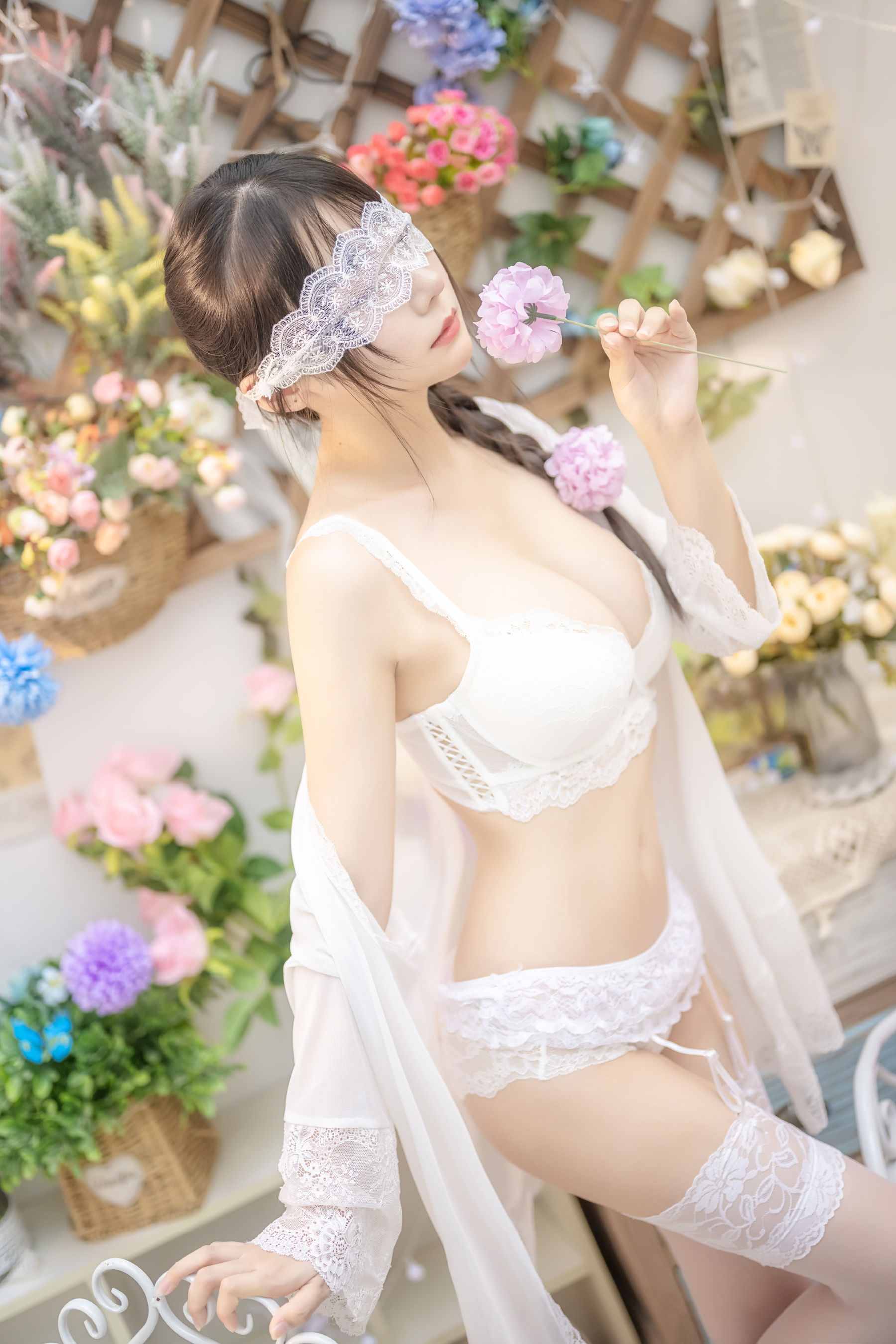香草喵露露 – 白色玫瑰 Cosplay-第3张