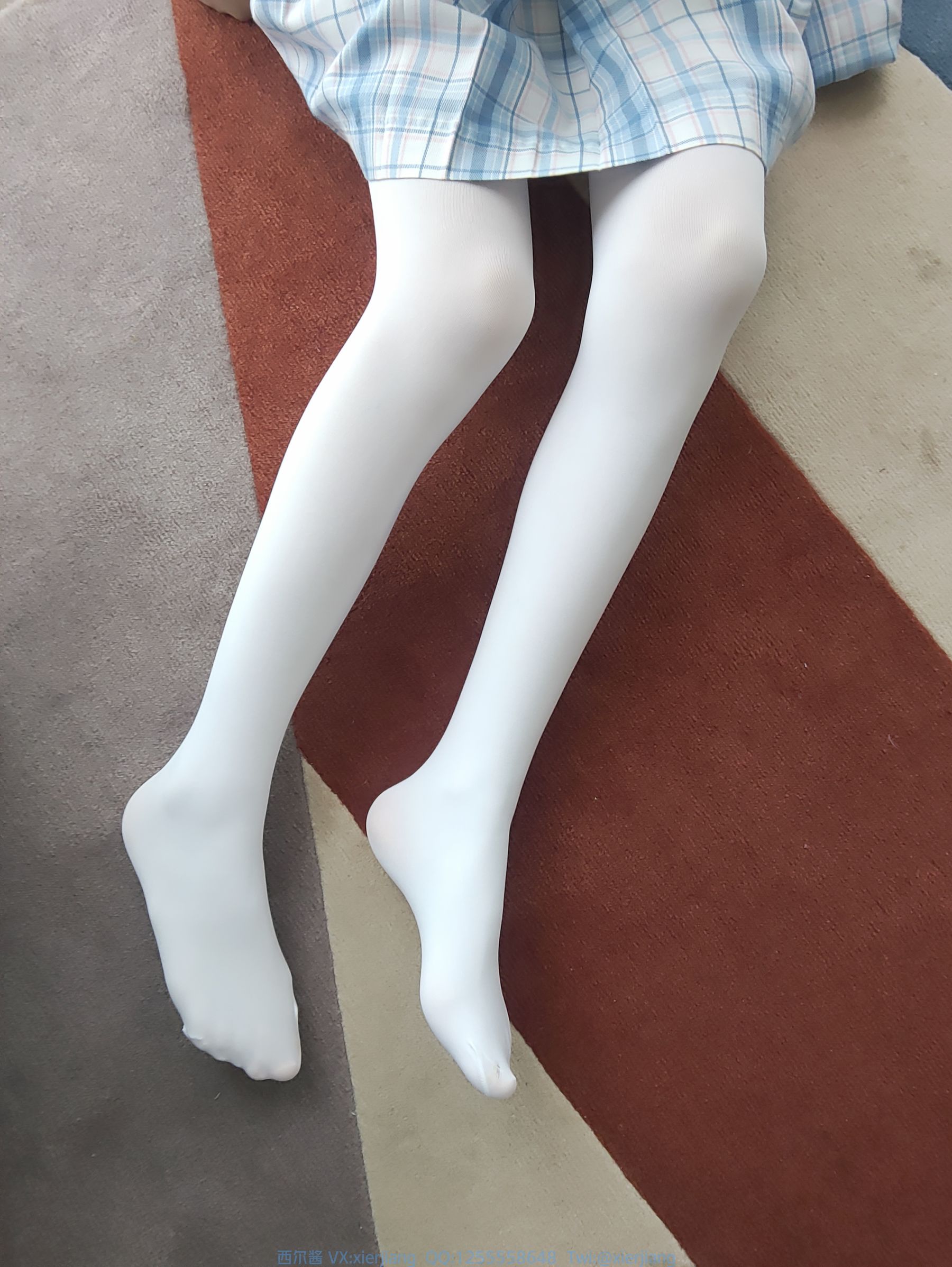 微博萌妹子西尔酱 – 棉花糖白丝JK Cosplay-第7张